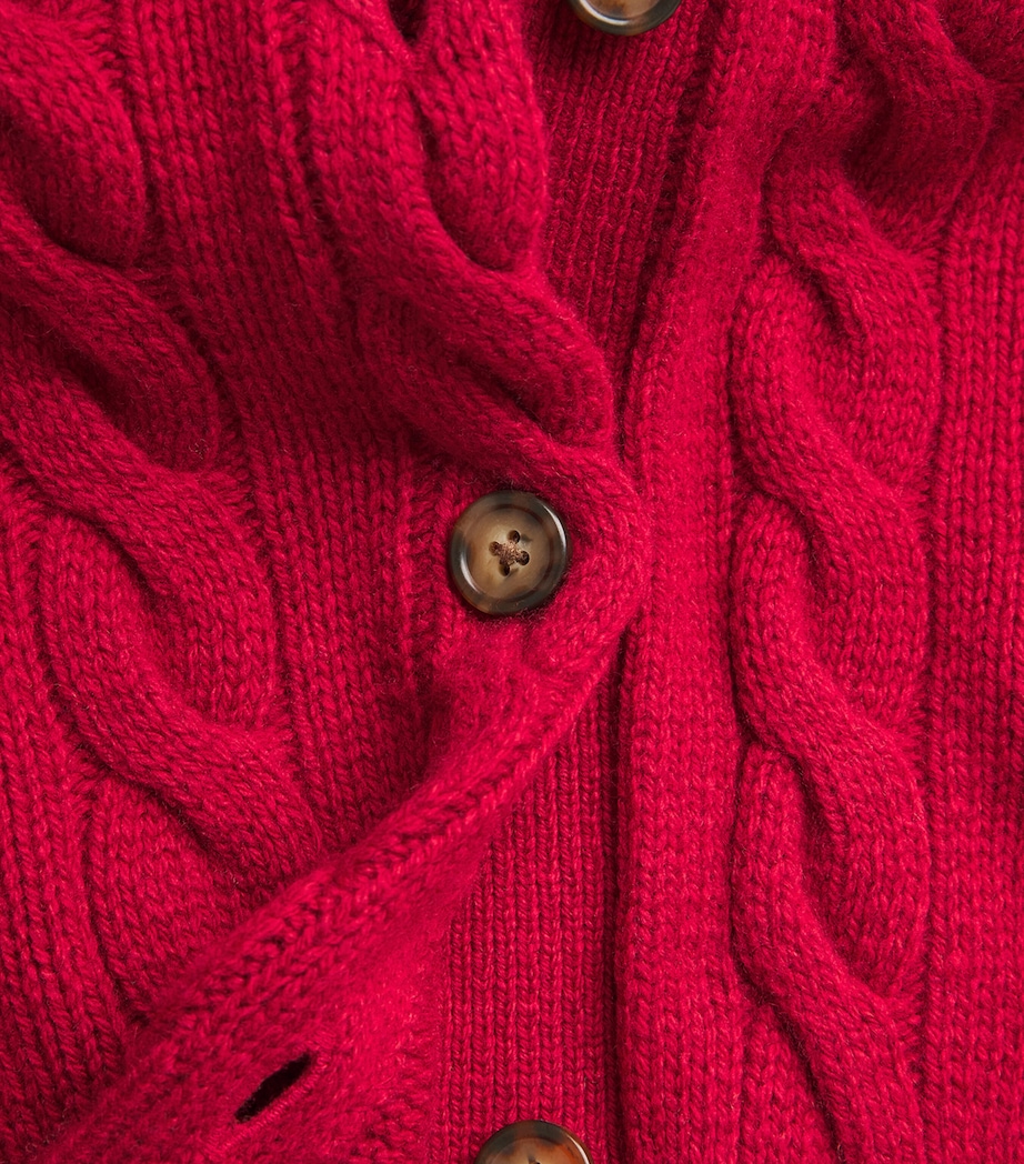 Wool-Cashmere Cable-Knit Cardigan FIRESIDE RED Image 5
