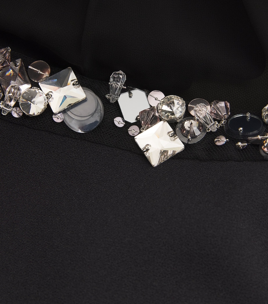 Safiyaa Womens Chiffon Embellished Duruda Blouse Black With Gunmetal Image 5