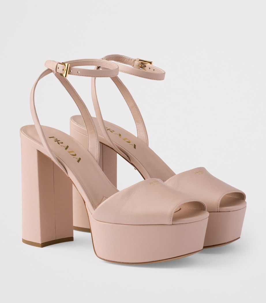 Prada Nappa Leather Platform Sandals 115 Powder Image 2