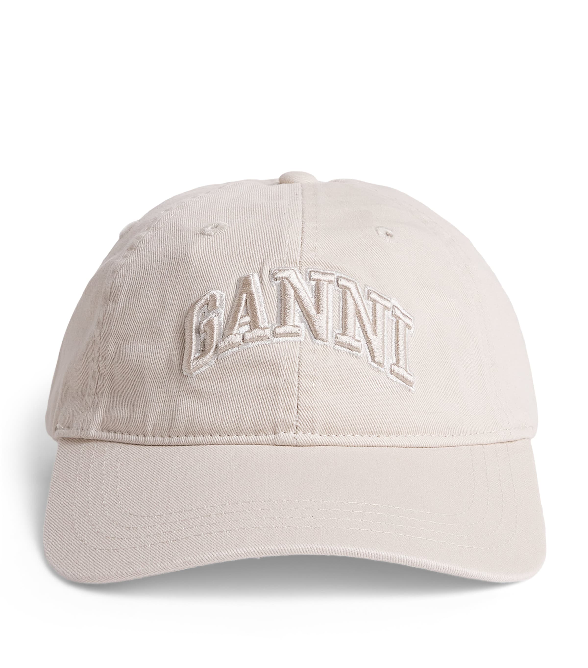 Ganni Women Logo Motif Baseball Cap In White