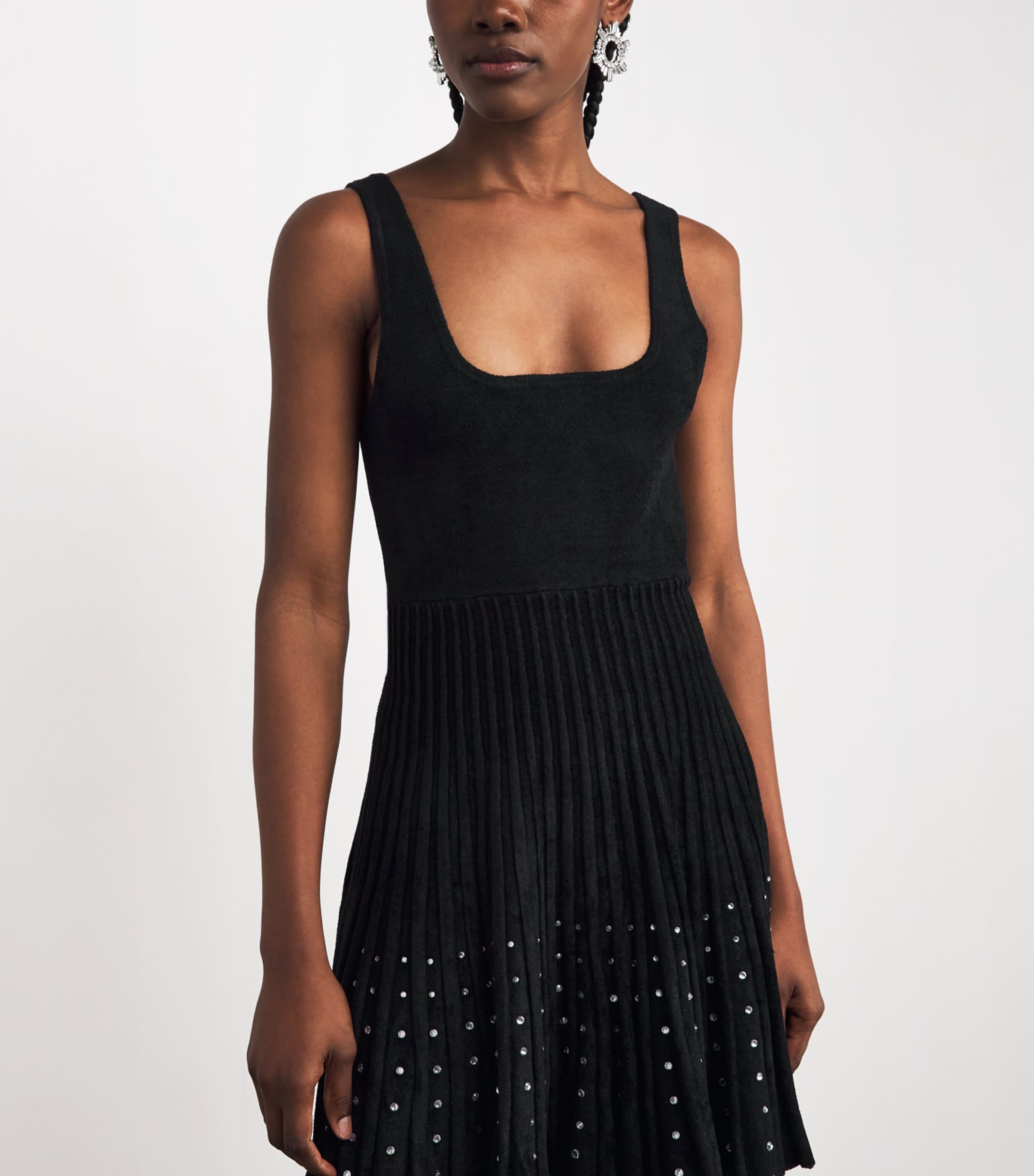 Embellished Knit Mini Dress BLACK Image 6