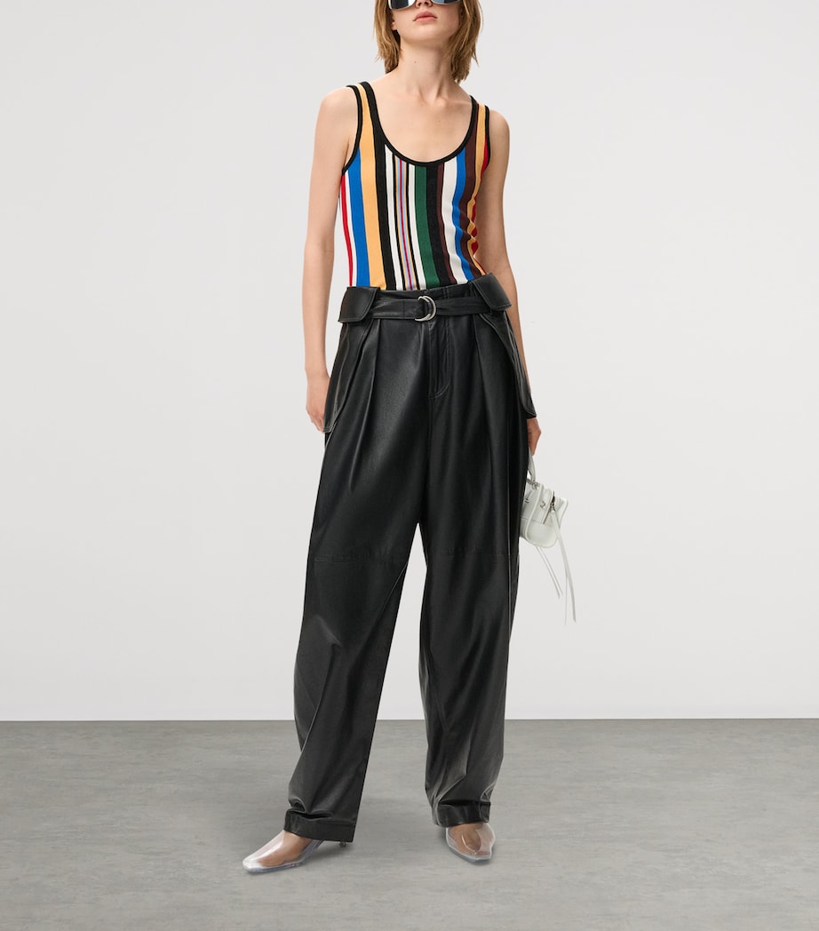 LOEWE Womens Stripe Tank Top Red/multicolour Image 2