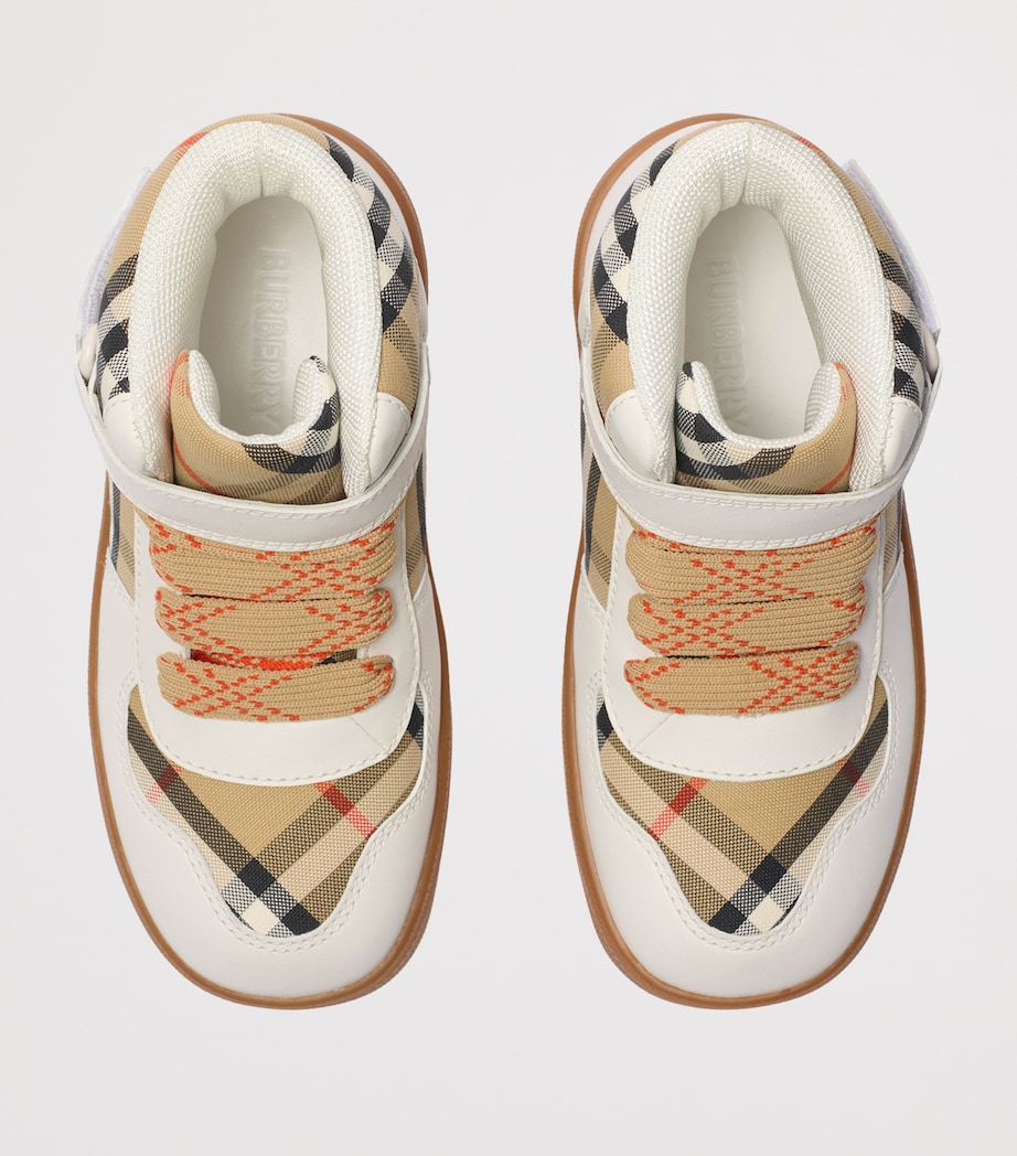 Leather Check High-Top Sneakers SAND IP CHECK Image 2