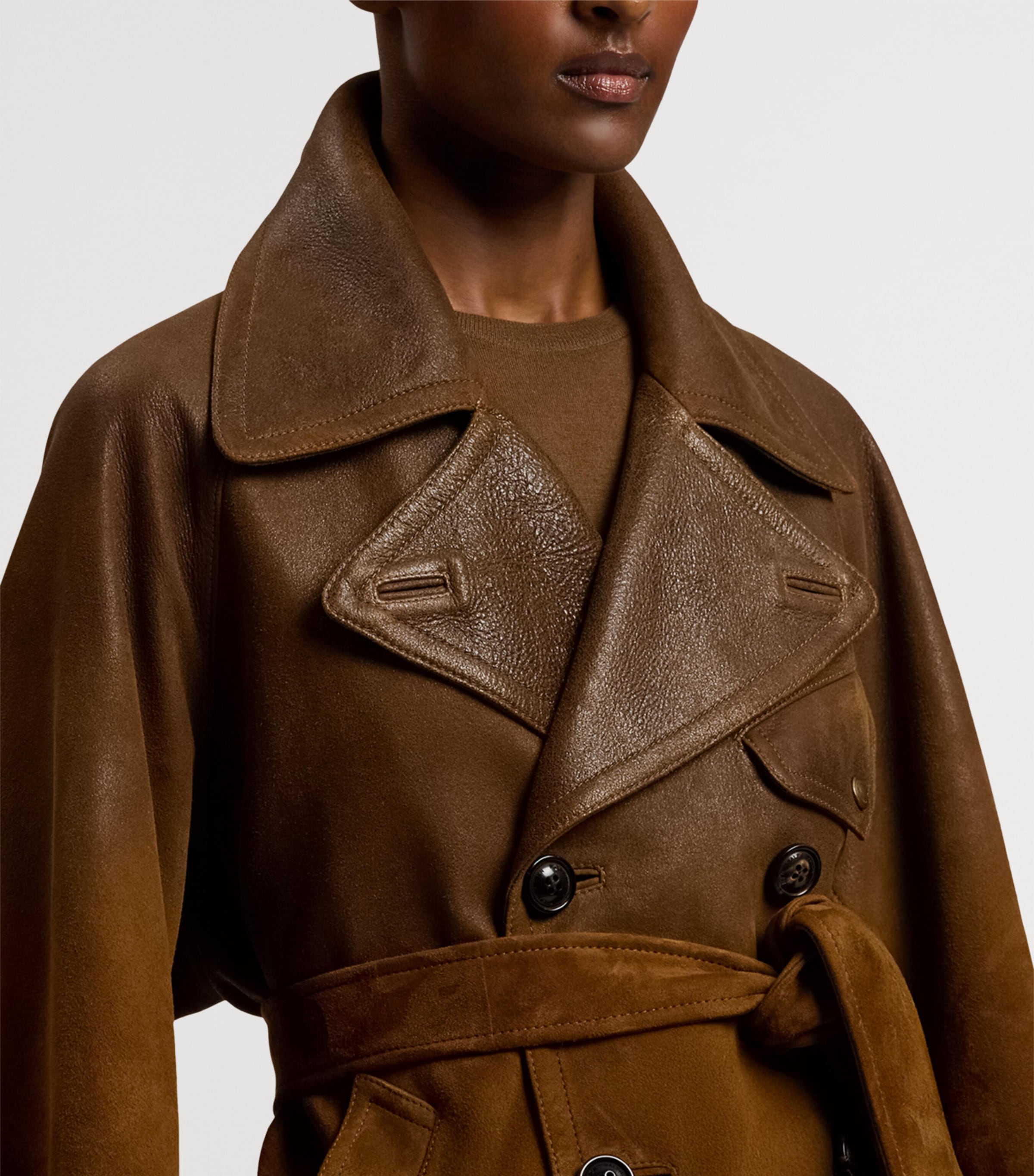 Lamsbkin Eldridge Moto Jacket DISTRESSED BROWN Image 8