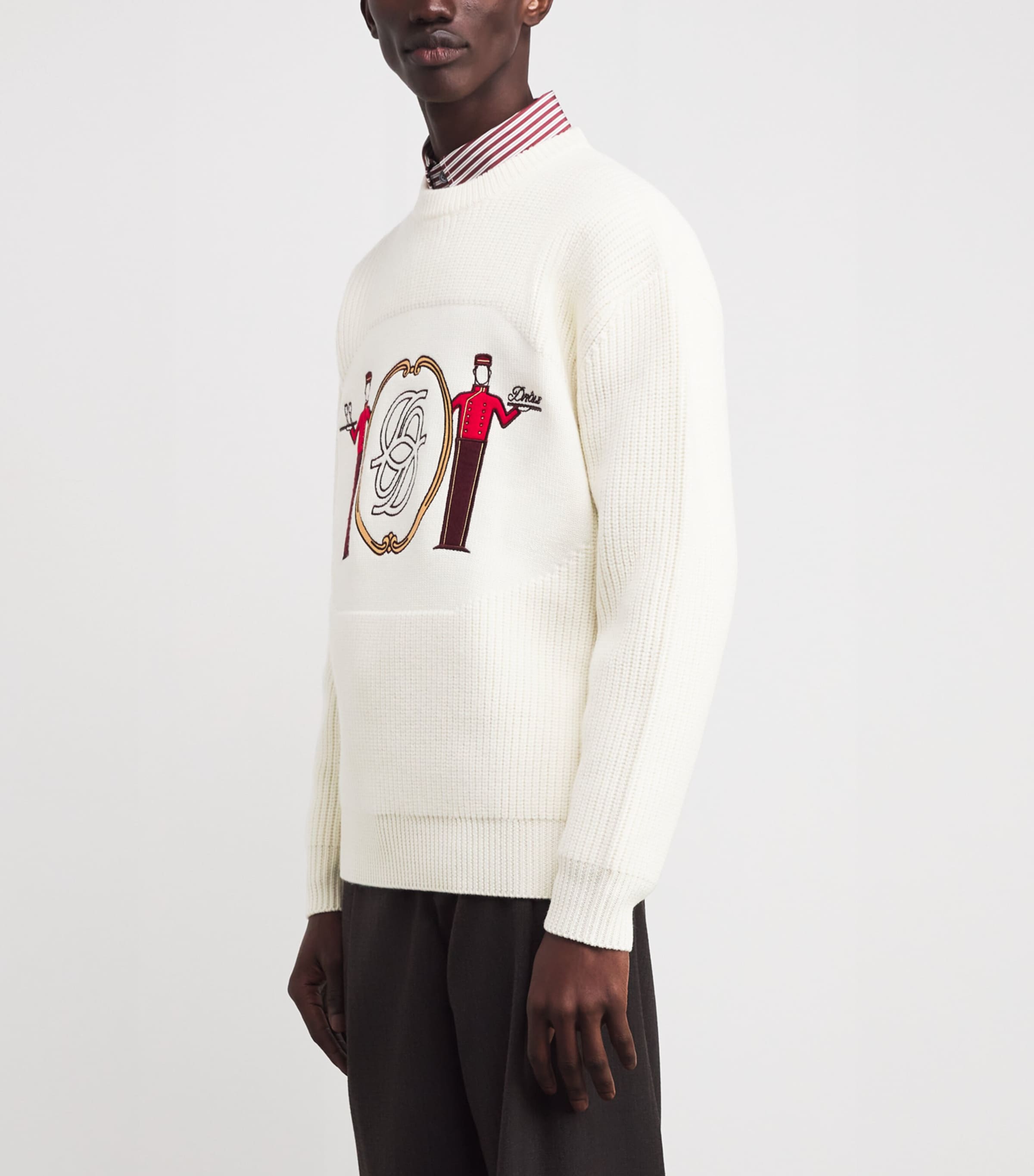 Drôle De Monsieur Mens Merino Ribbed Groom Sweater Ow / Off White Image 3