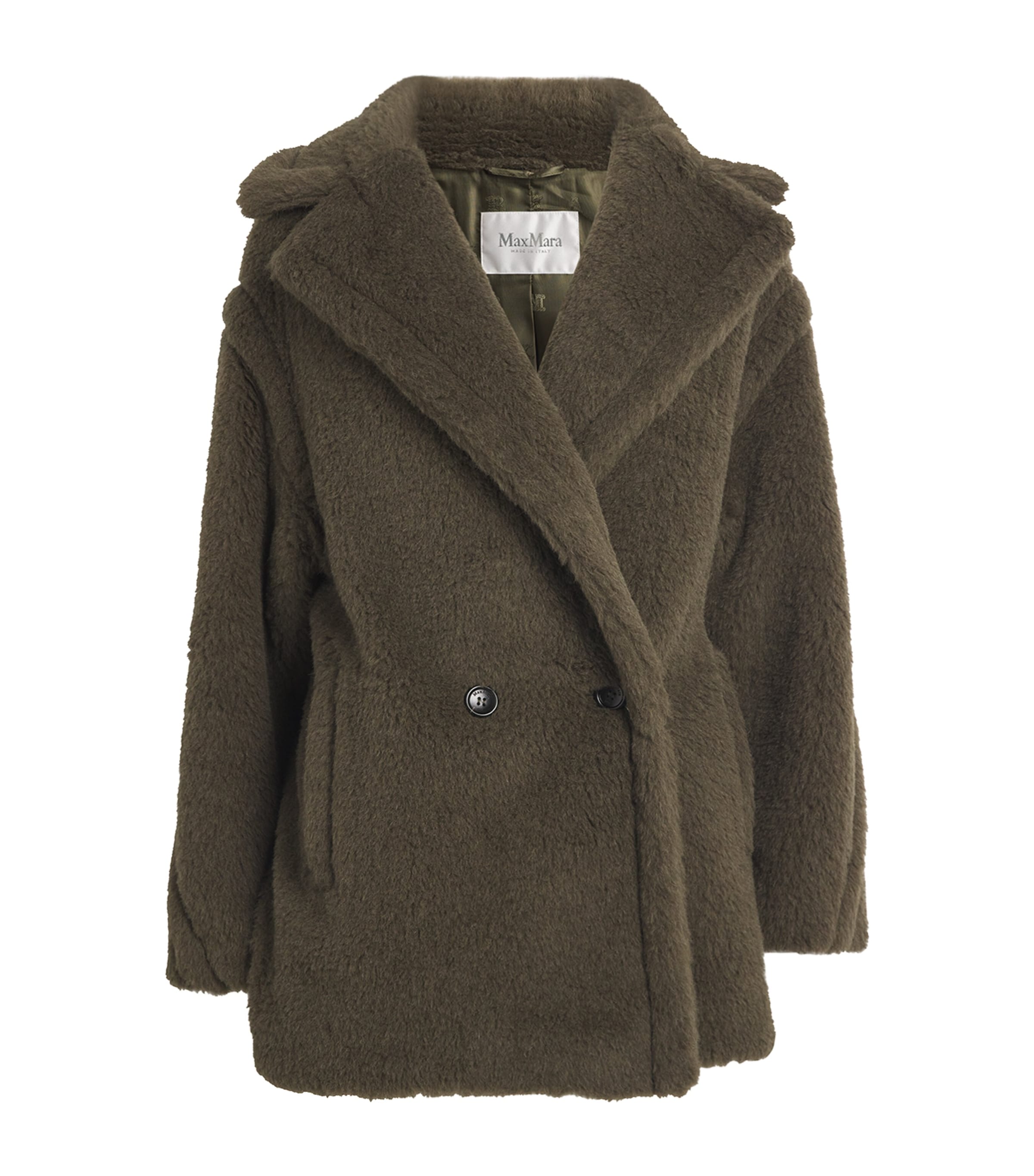 Max Mara Alpaca-virgin Wool Coat In Green