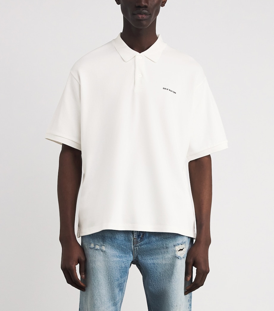 Cotton Pique Mini Logo Polo Shirt VINTAGE WHITE 101 Image 3