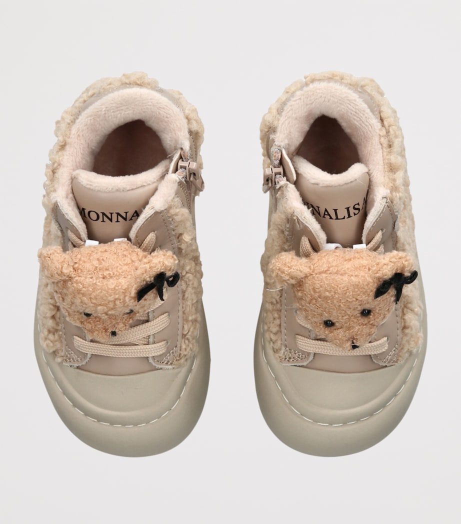 Faux Shearling High-Top Sneakers BEIGE Image 4