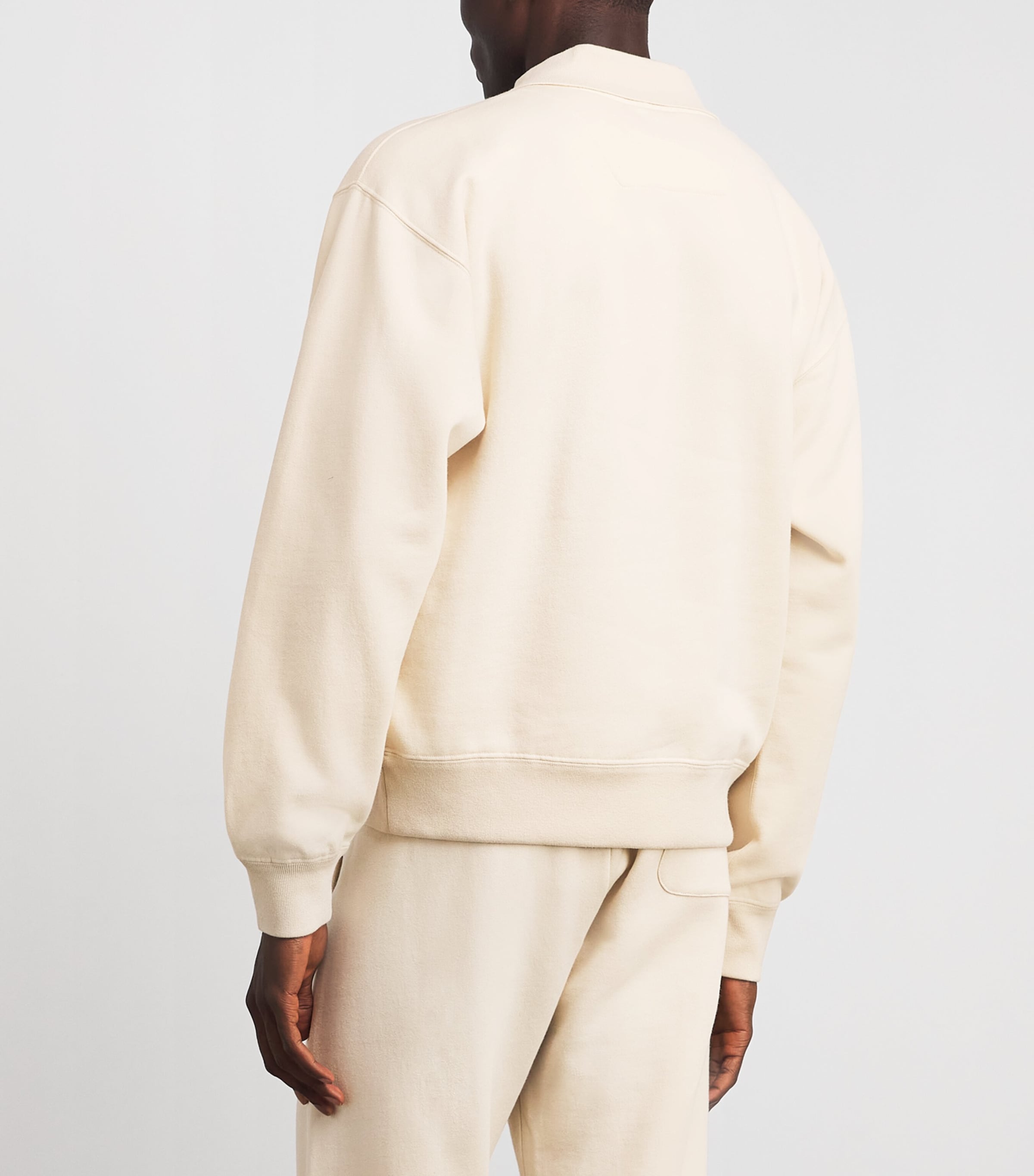 Ralph Lauren Purple Label Mens Cotton-Cashmere Crest Collar Sweatshirt Limestone Image 5