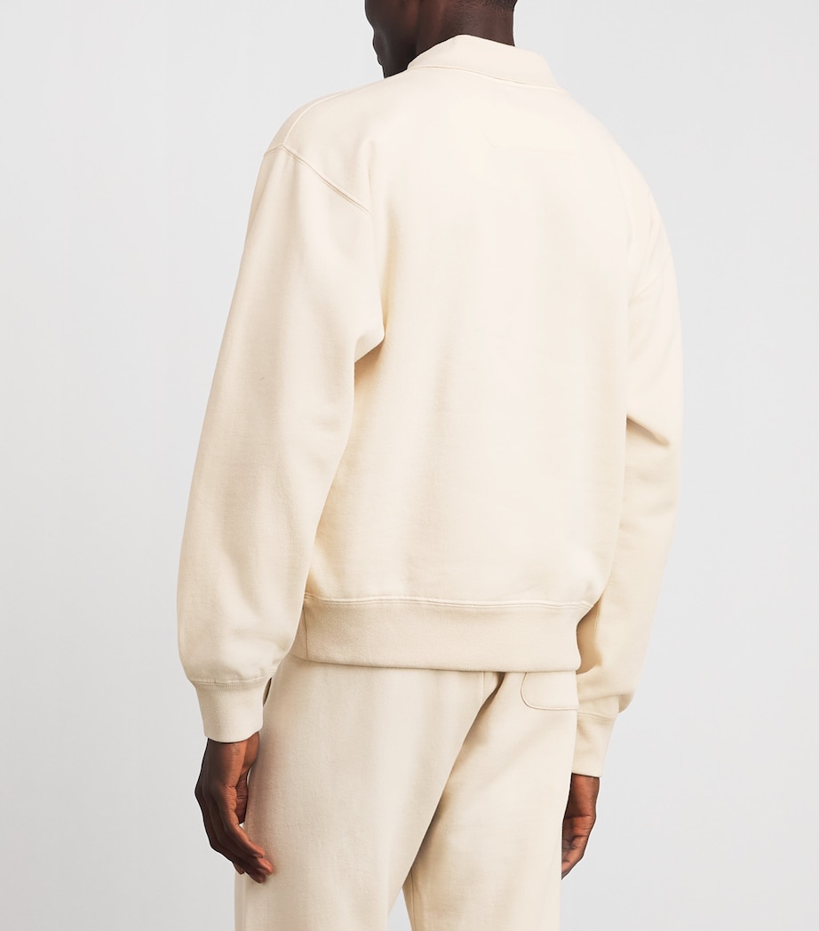Ralph Lauren Purple Label Mens Cotton-Cashmere Crest Collar Sweatshirt Limestone Image 5