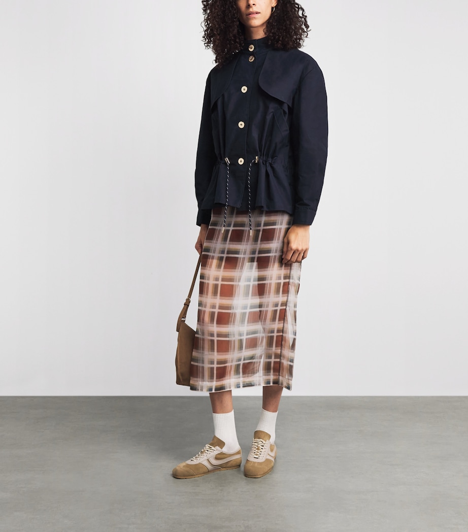 Claudie Pierlot Womens Cotton Waxed Gabardine Jacket Navy Image 2
