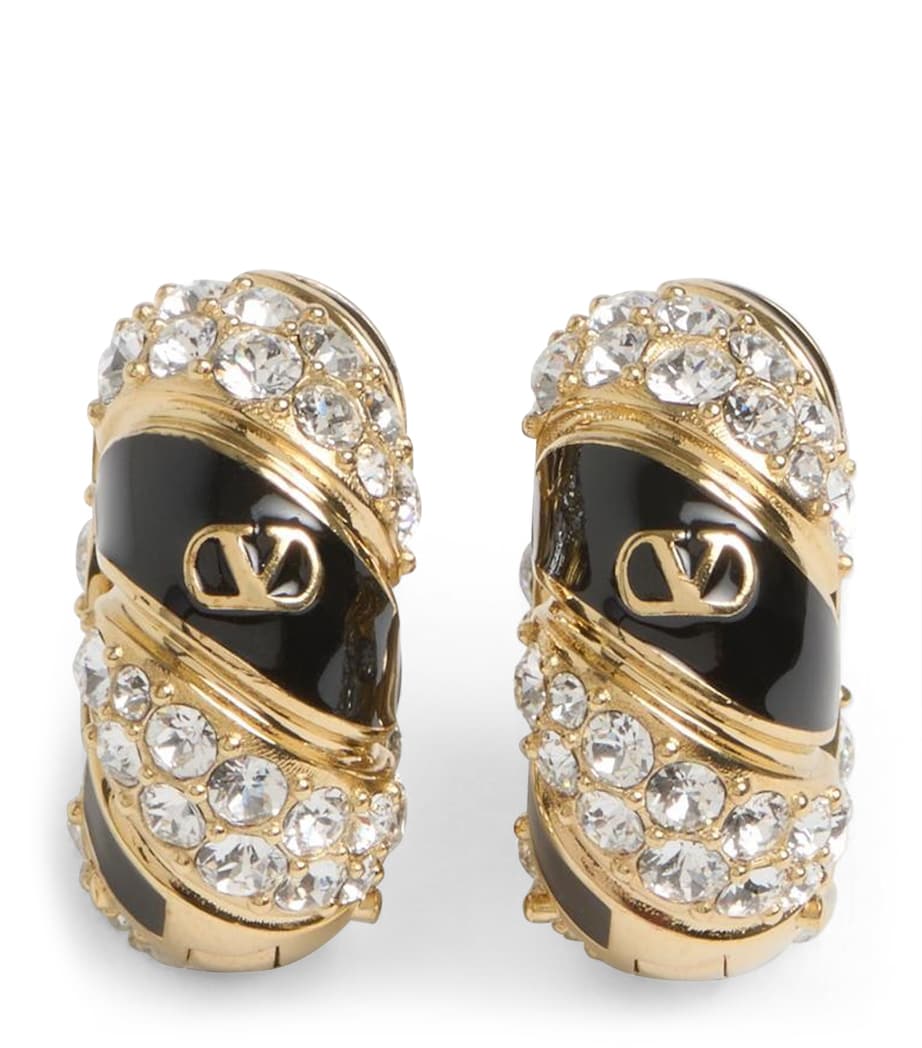 Crystal-Embellished VLogo Hoop Earrings RG5 Image 1