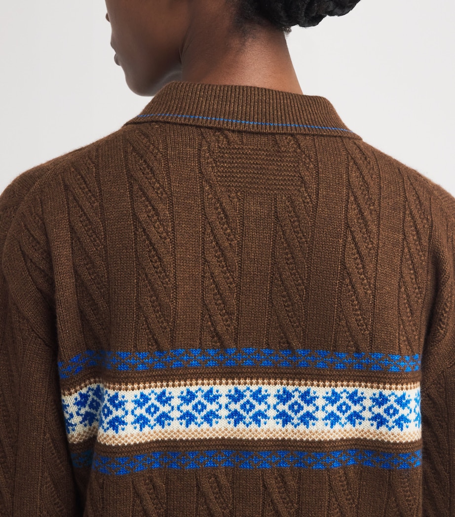 Wool-Cashmere Fair Isle Sweater CHESTNUT COMBO Image 6