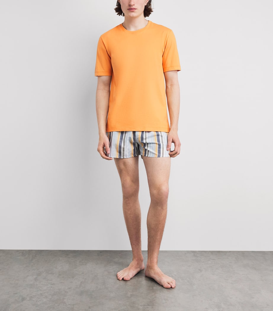 Hanro Mens Cotton Living T-Shirt Pastel Pumpkin Image 2