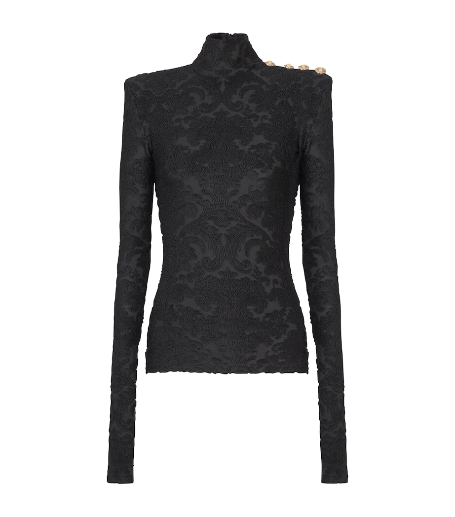 Baroque Jacquard Top 0PA NOIR Image 1