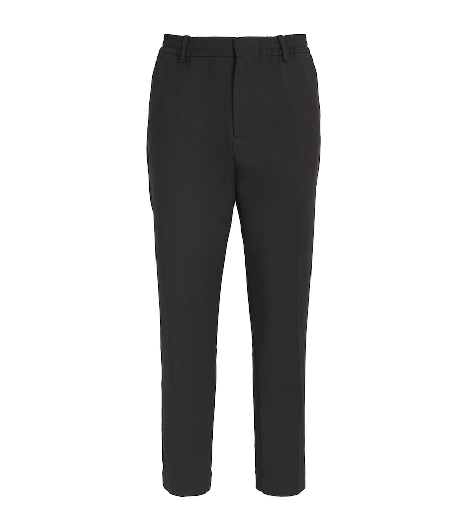 Organic Cotton-Blend Tapered Trousers BLACK #999 Image 1