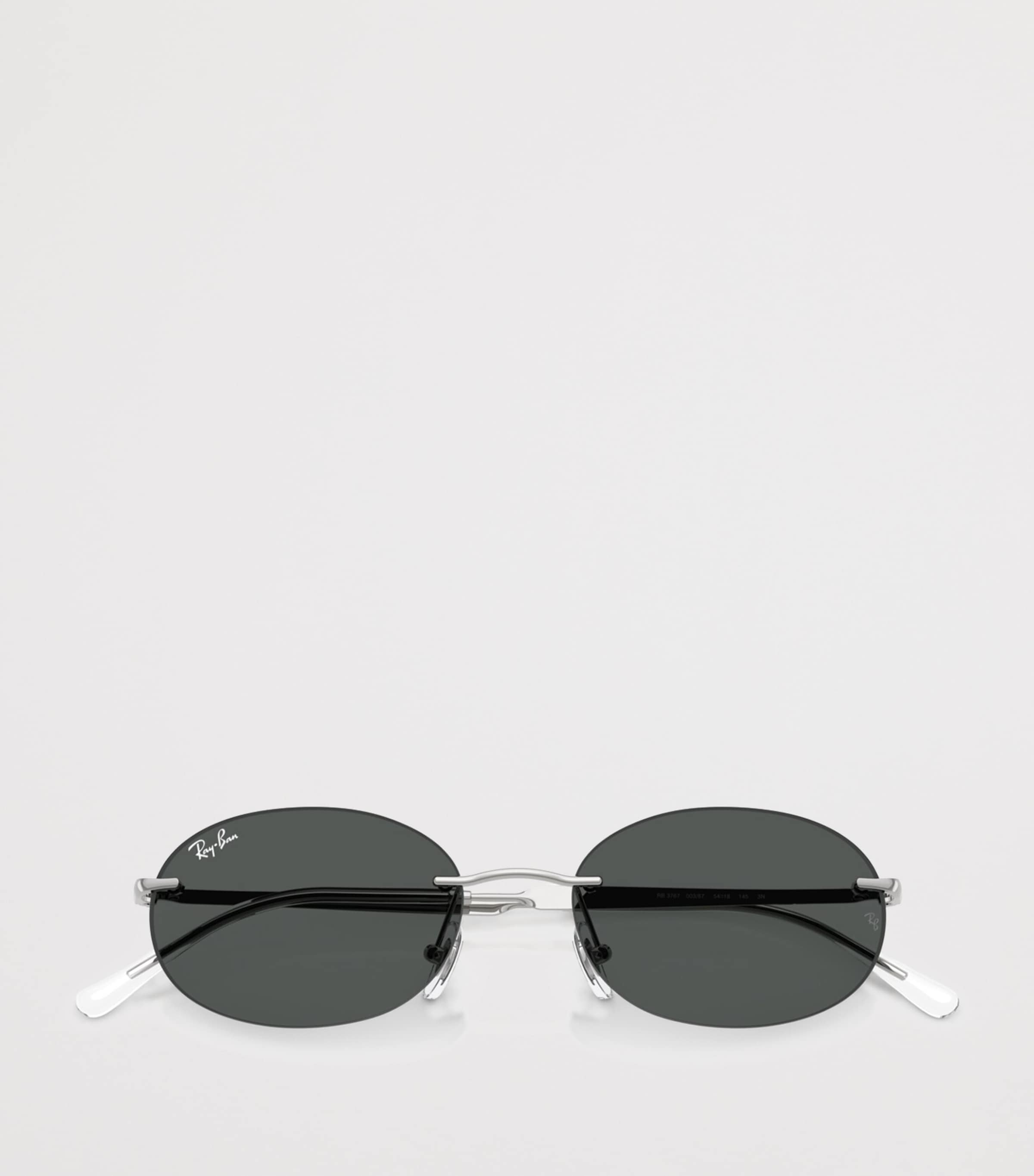 Ray-Ban RB3767 Metal Oval Sunglasses Silver Image 5