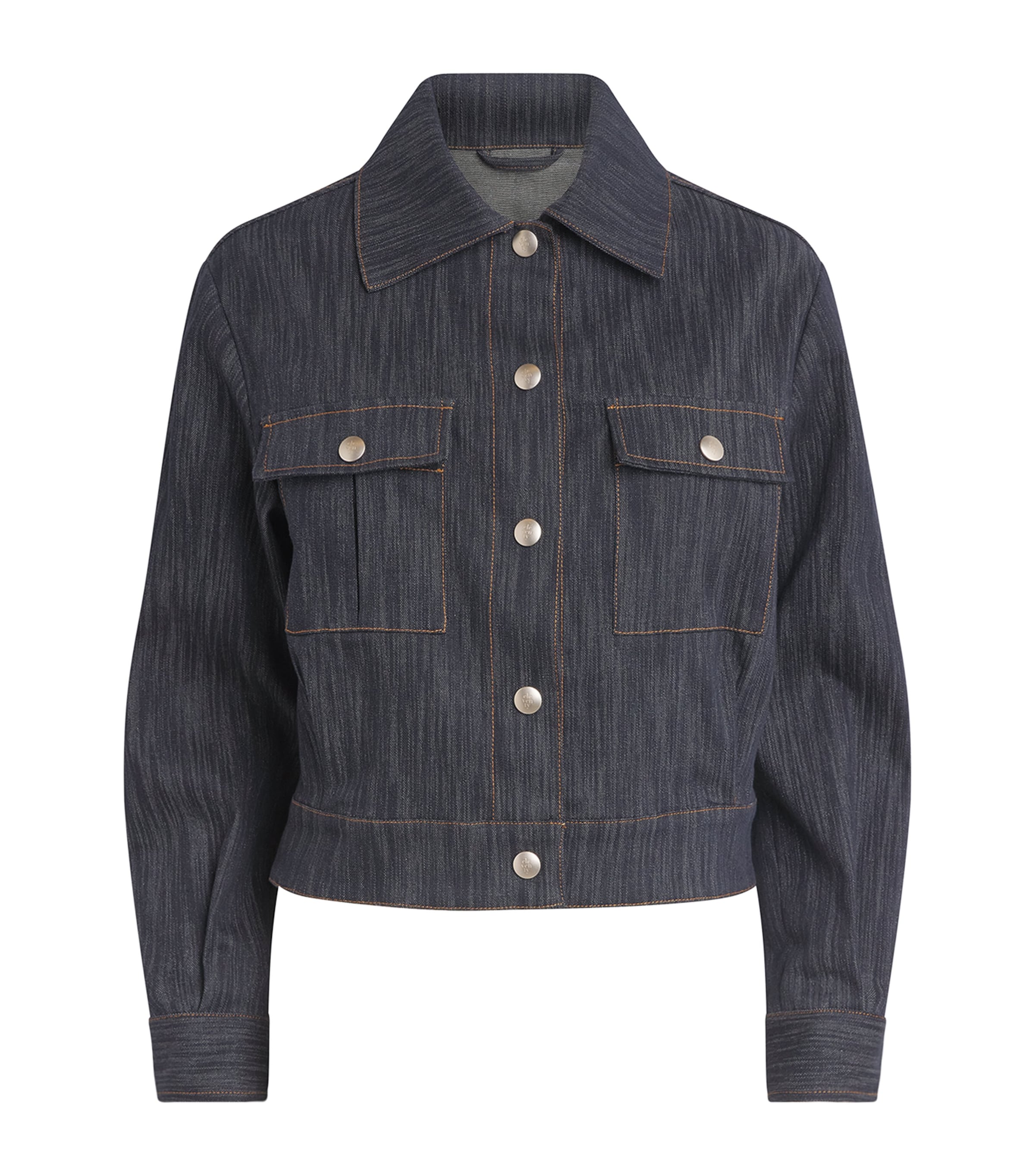 Eleventy Womens Chambray Twin-Pocket Jacket Blu Image 1