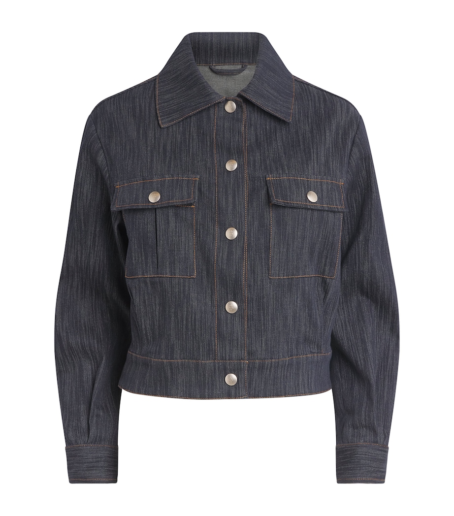 Eleventy Womens Chambray Twin-Pocket Jacket Blu Image 1