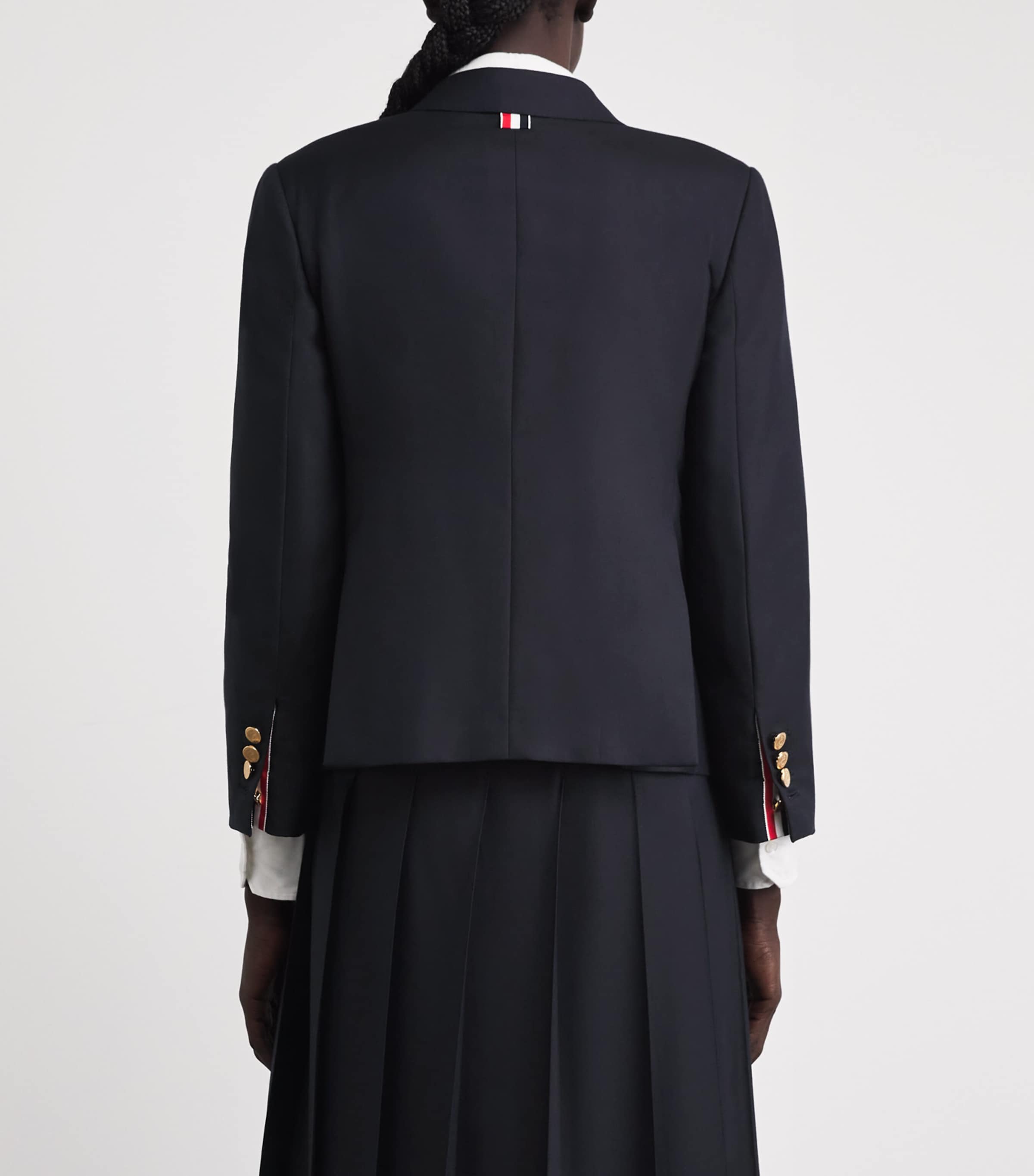 Thom Browne Womens Wool High Armhole Sport Coat Navy Image 5