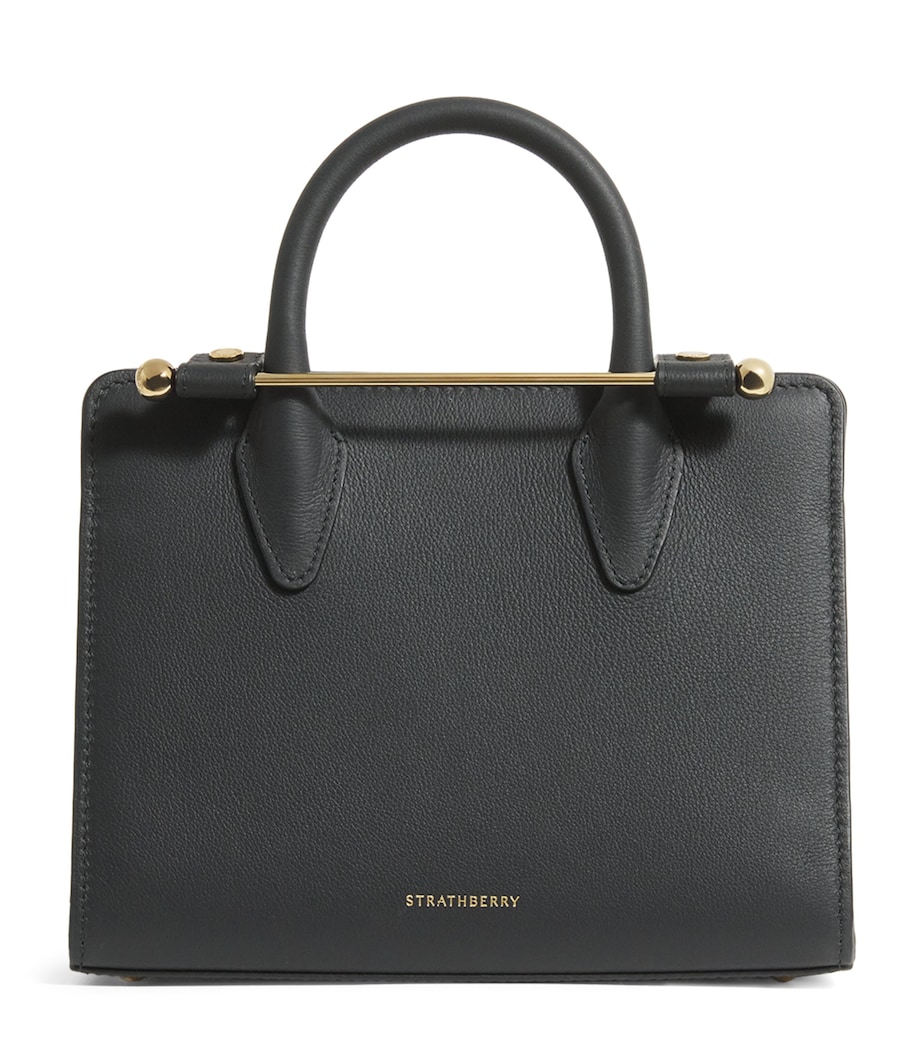 Mini Leather Tote Bag BLACK Image 1