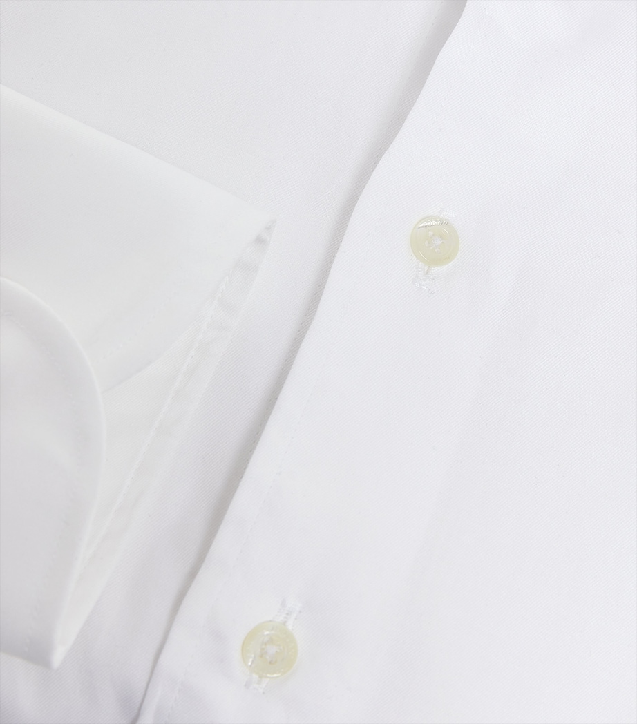 Cotton Twill Long-Sleeve Shirt 028-WHITE Image 5