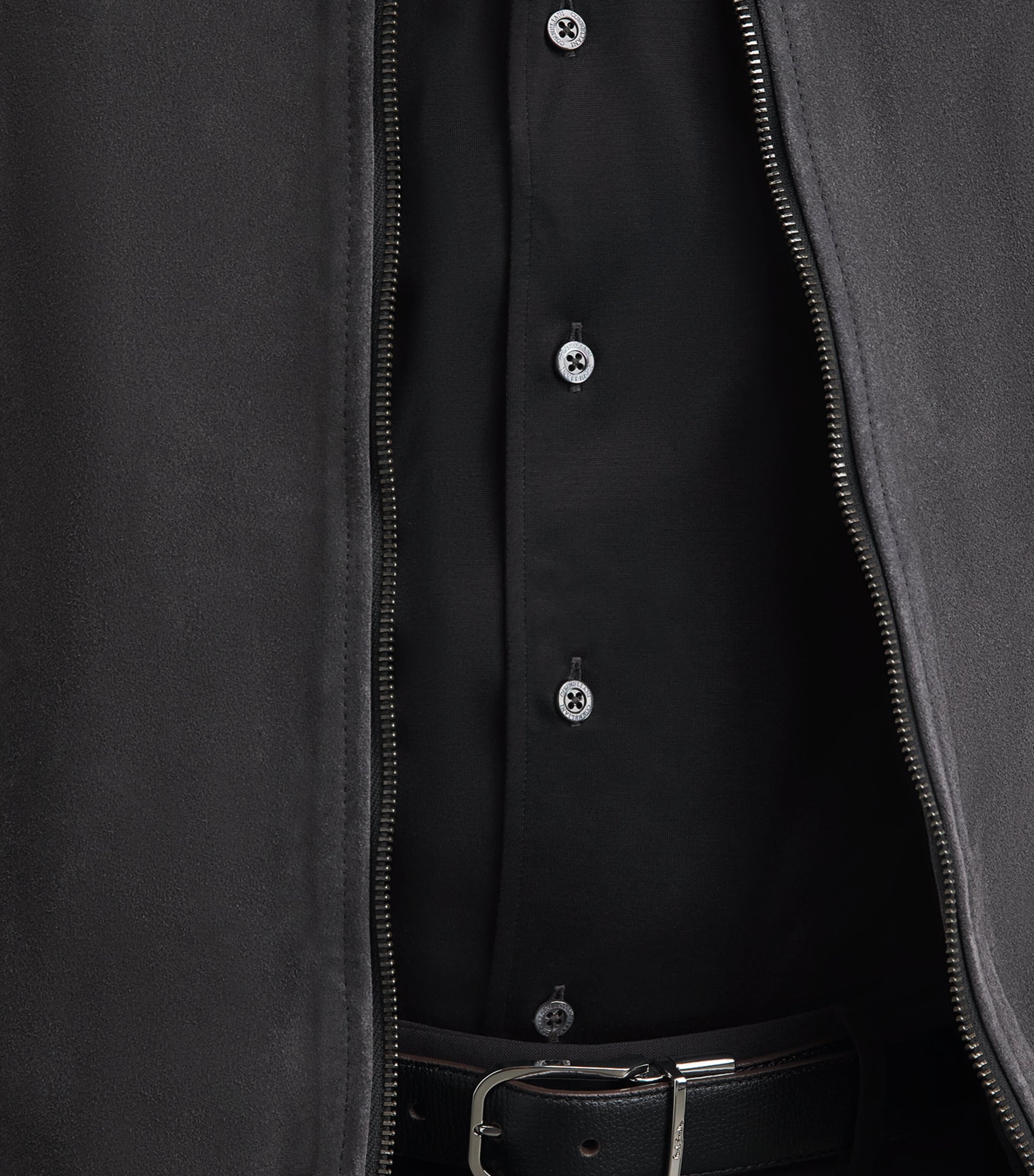 Corneliani Mens Cotton Jersey Shirt Black Image 3