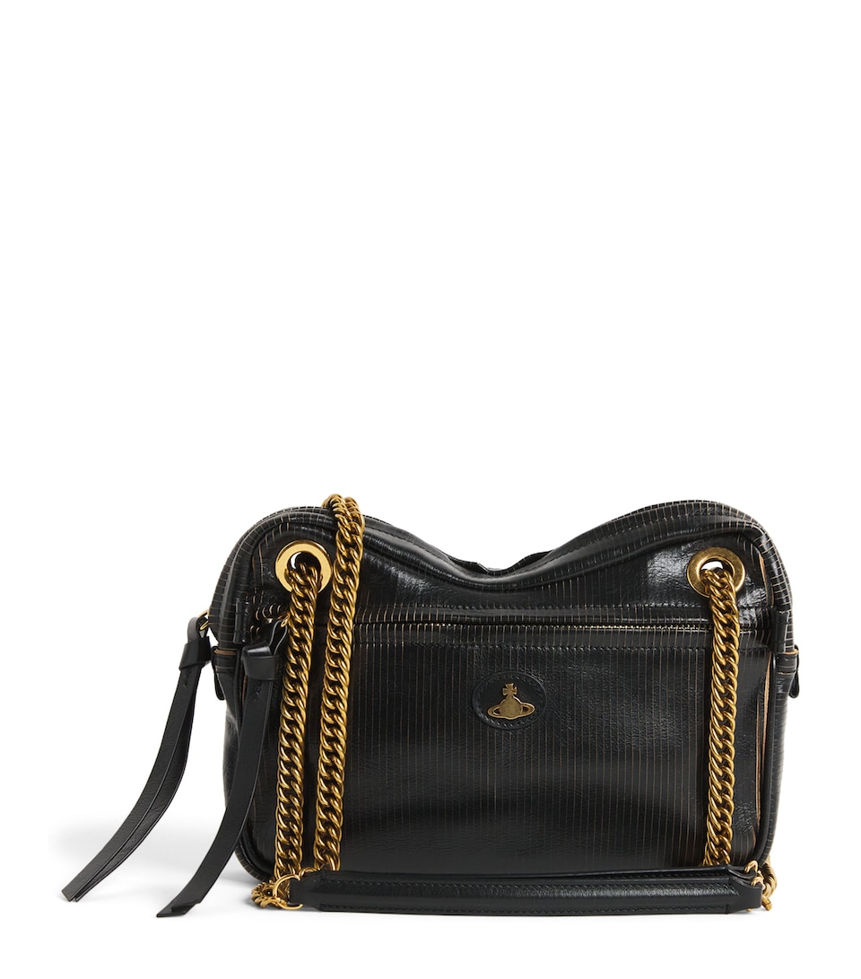 Vivienne Westwood Medium Leather Dolce Shoulder Bag Black