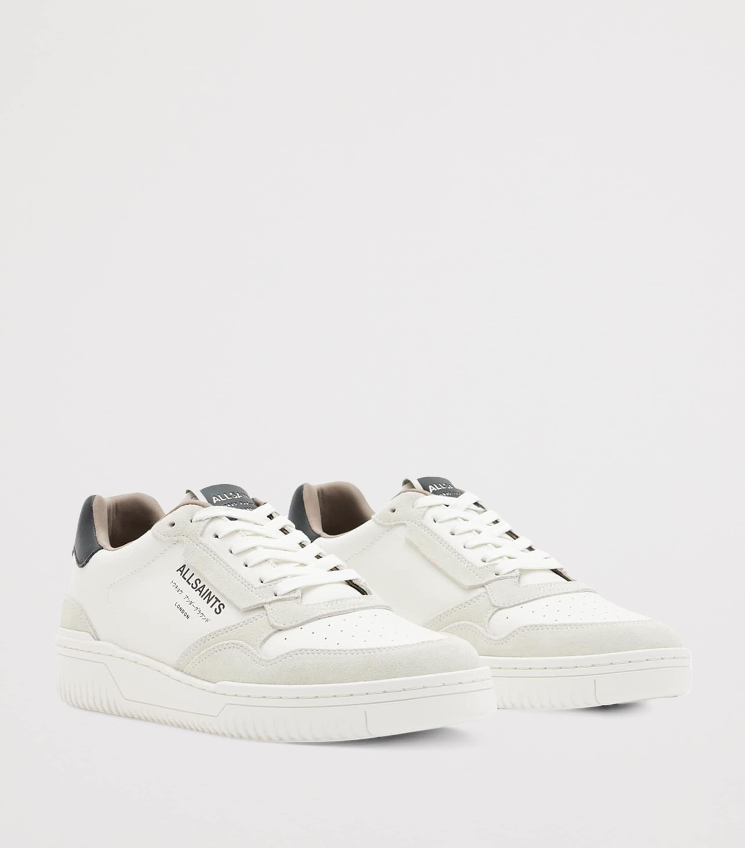 AllSaints Leather Regan Sneakers Chalk White/black Image 4
