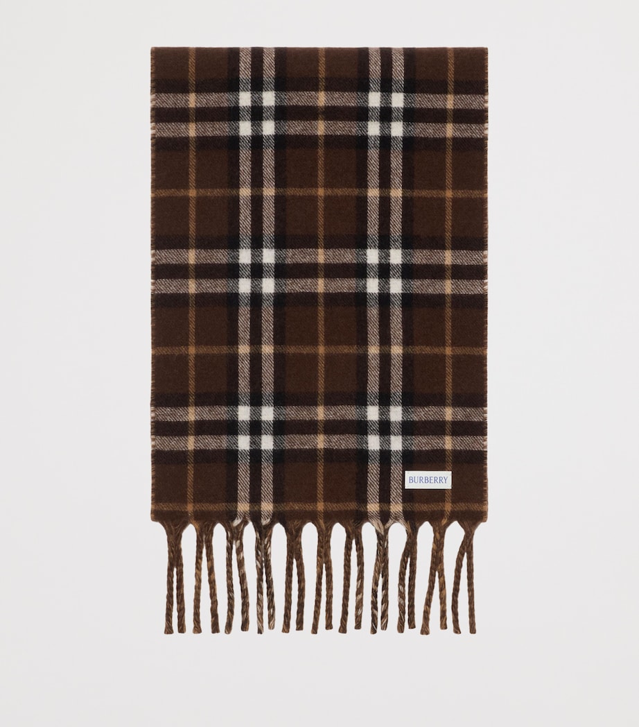 Cashmere Reversible Check EKD Scarf TREACLE BROWN Image 2