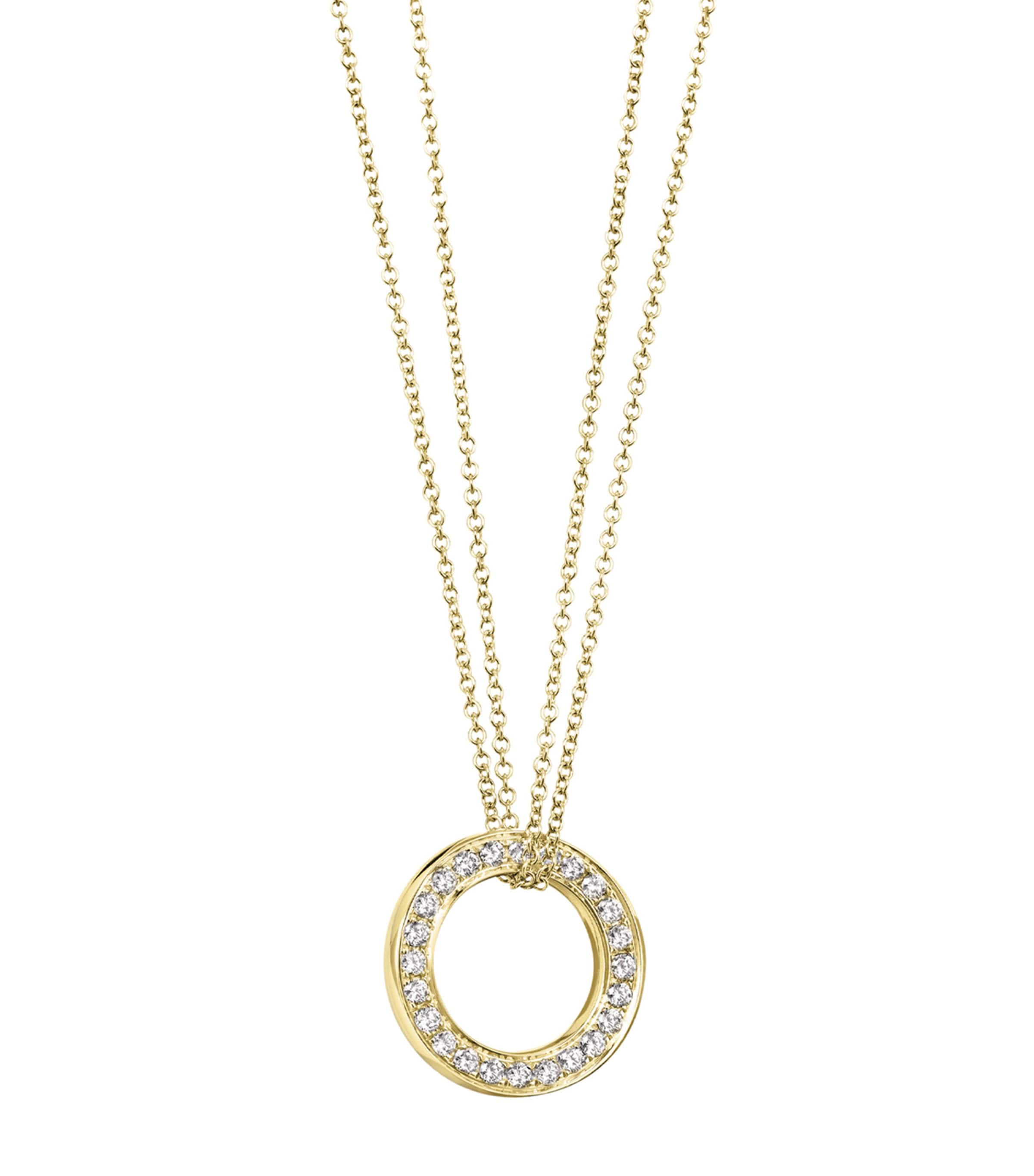 BOODLES YELLOW GOLD AND DIAMOND LARGE ROULETTE PENDANT