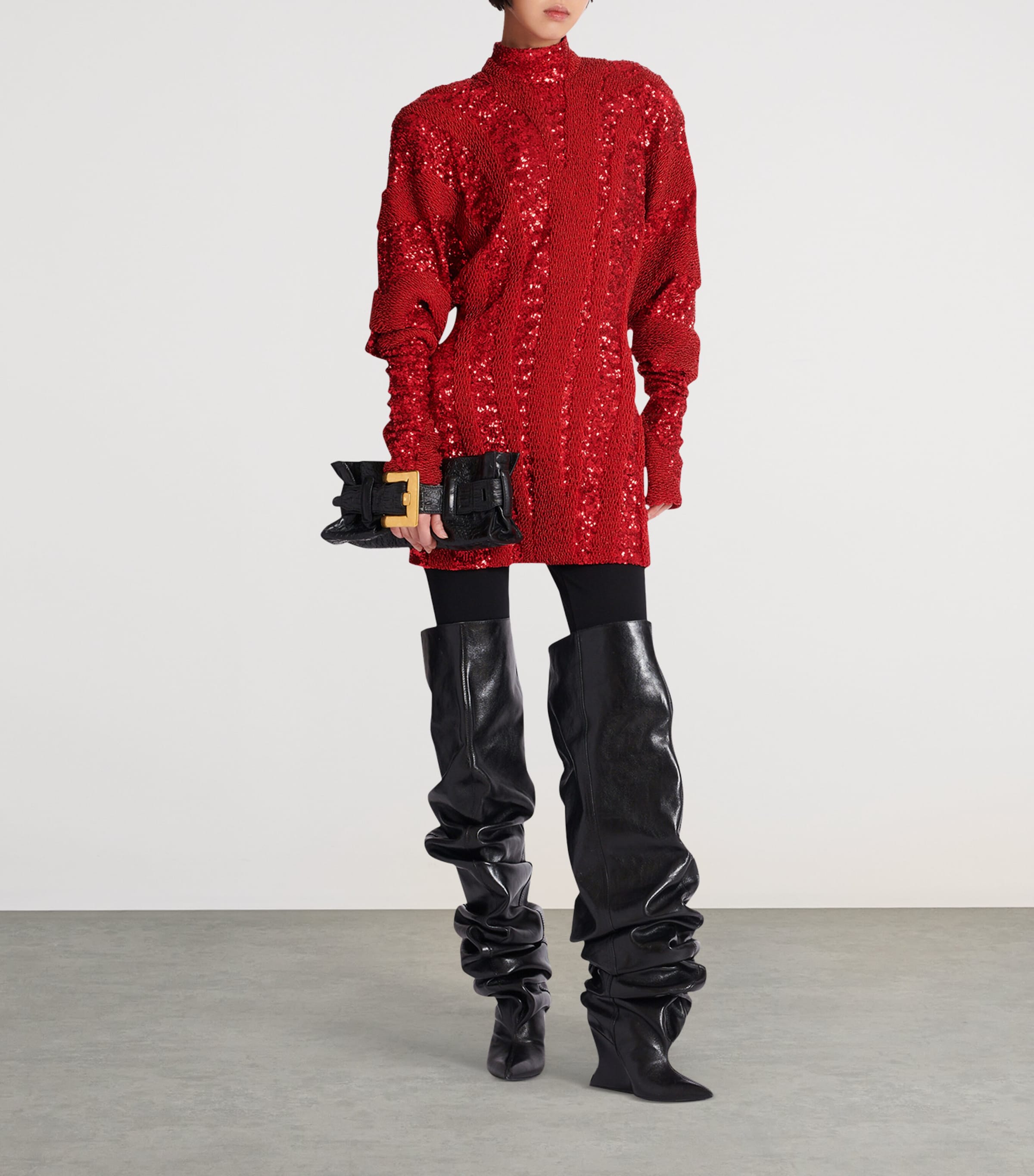 Crystal-Embellished Split Maxi Dress MHF ROUGE Image 8