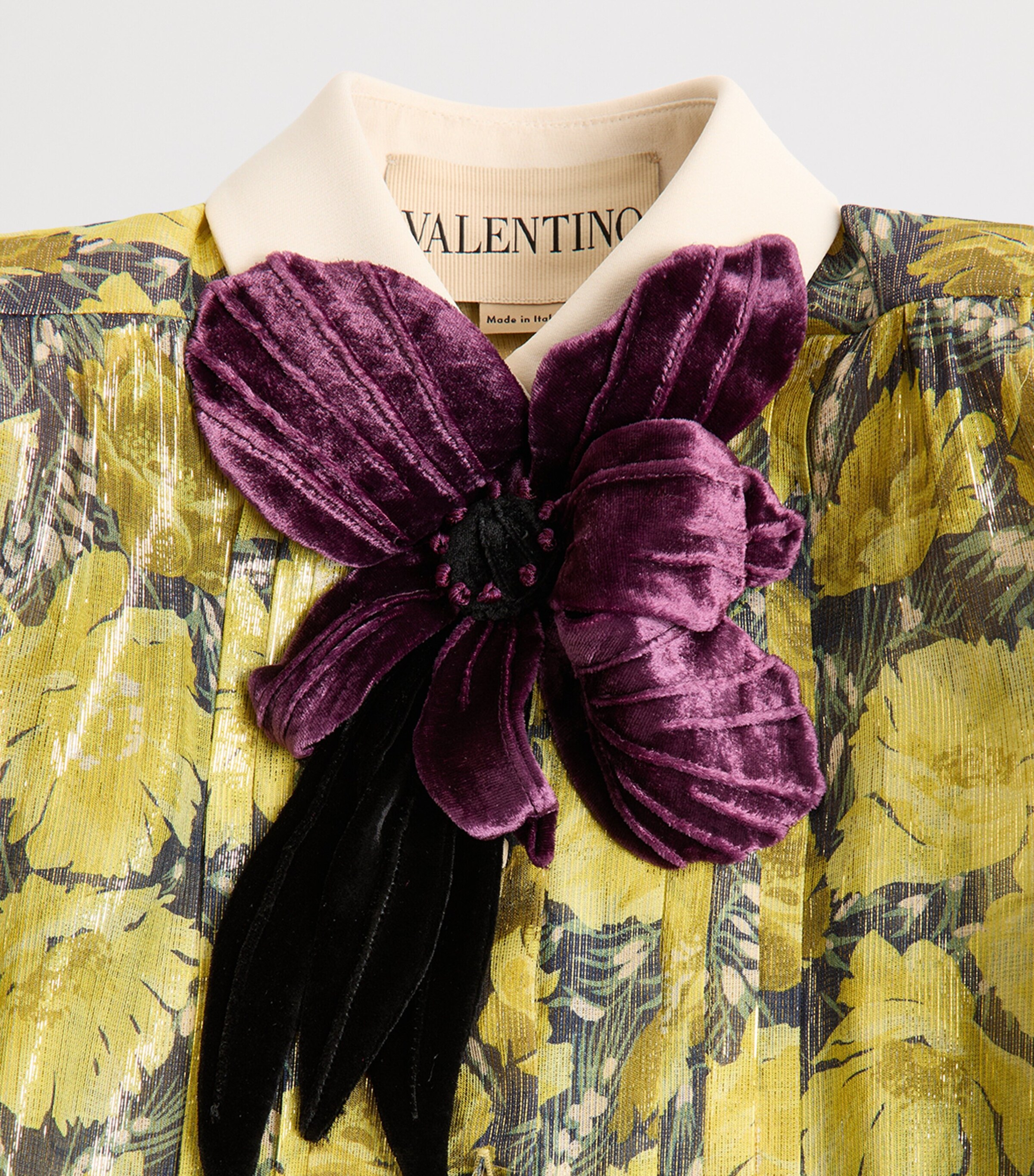 Valentino Womens Embroidered Poppy Print Blouse Image 8