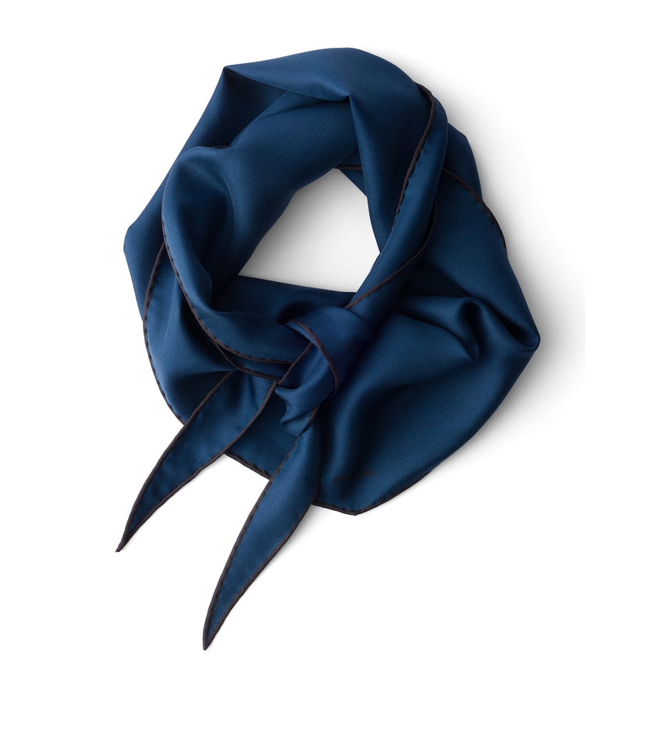 Prada Silk Twill Scarf Blue Image 1
