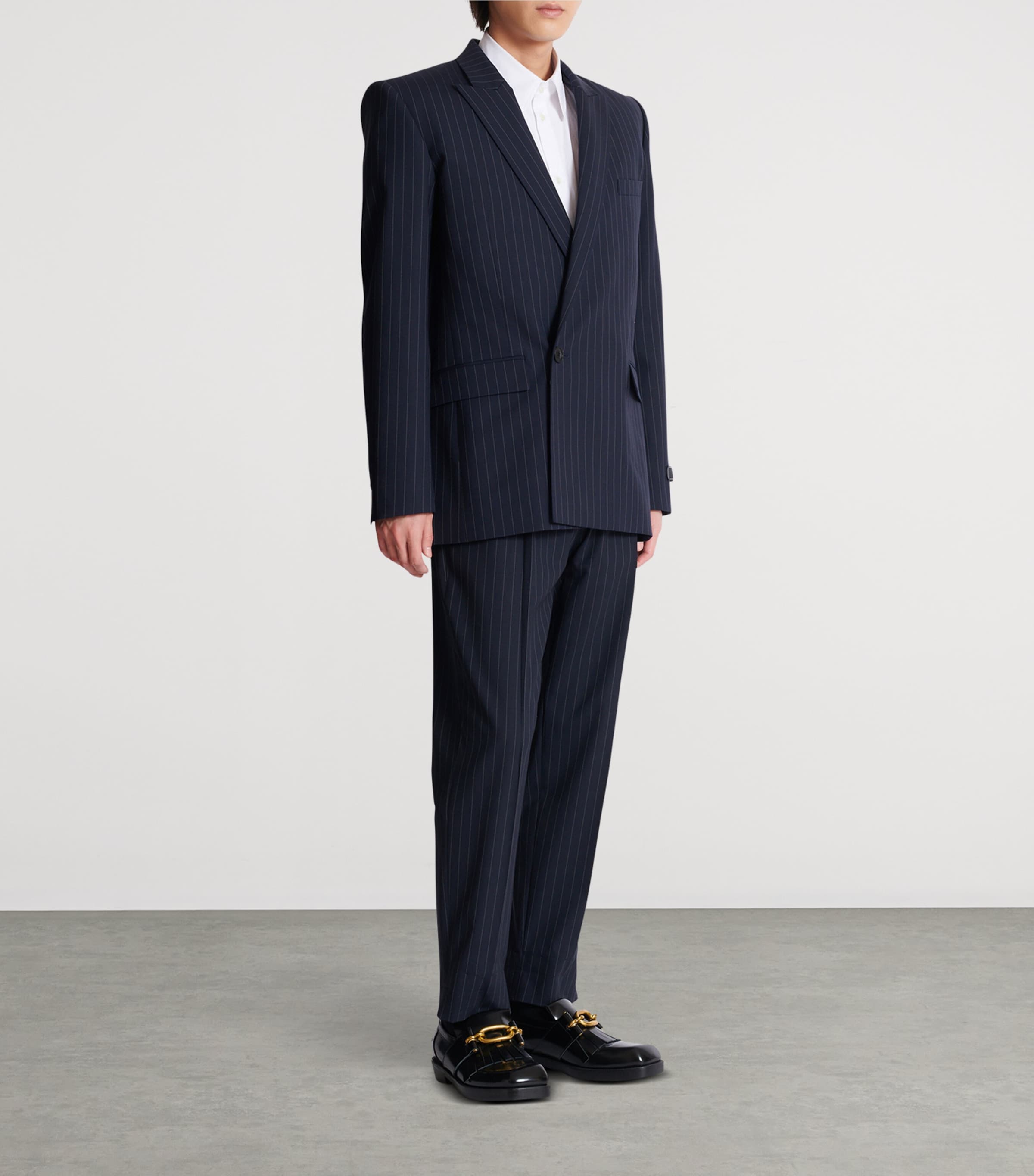 Wool Pinstripe Blazer SAJ BLEU/BLANC Image 5