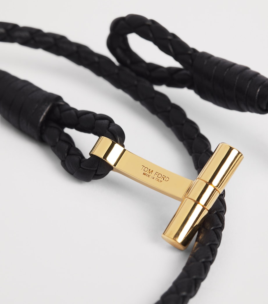 Leather Braided T Bracelet NAA Image 4