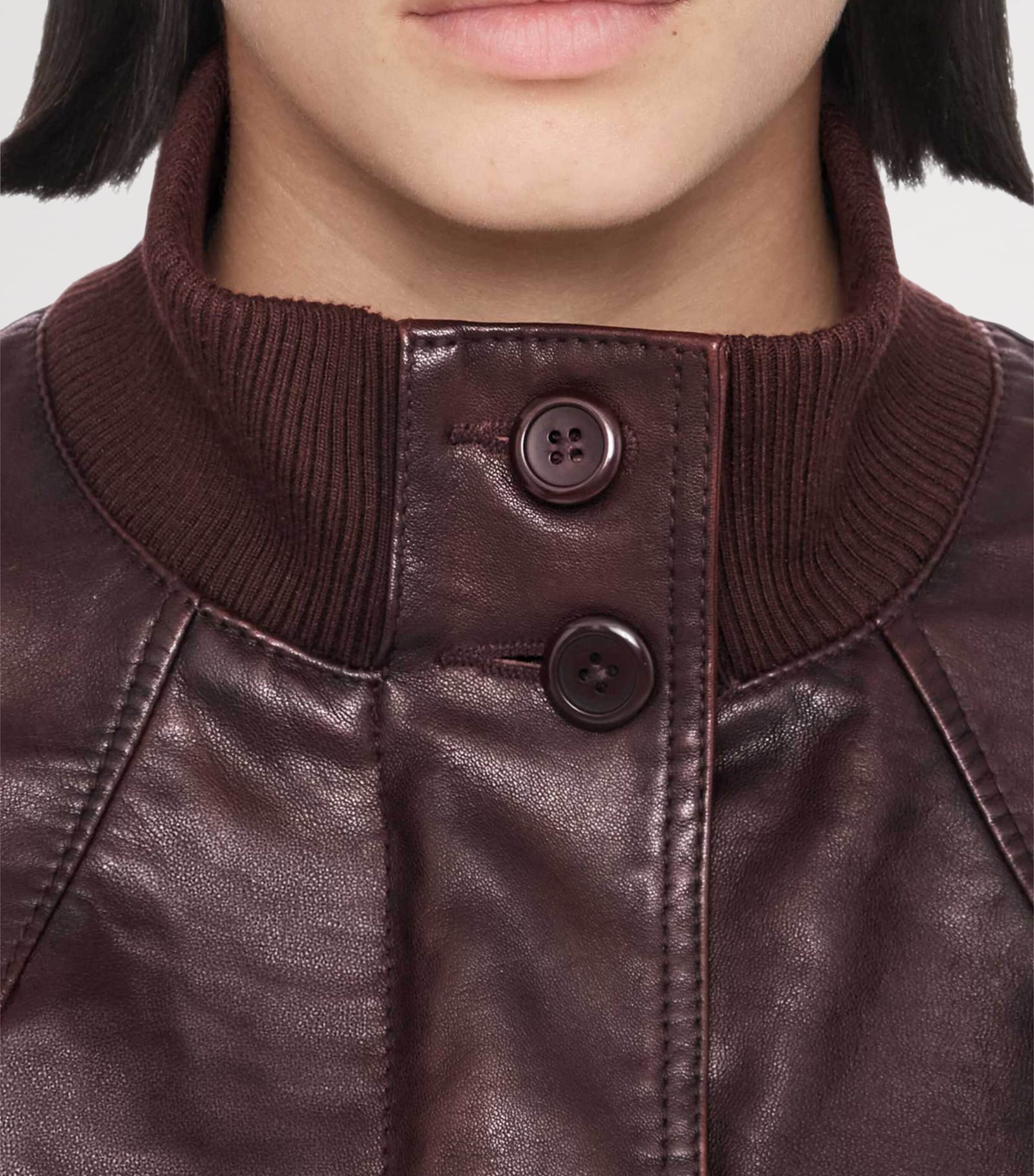 AllSaints Womens Memphis Leather Jacket Oxblood Red Image 5