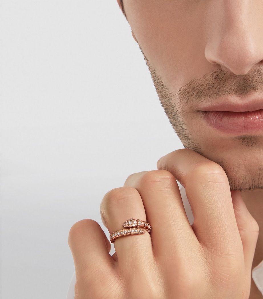 Rose Gold and Diamond Serpenti Viper Ring PINK GOLD Image 4