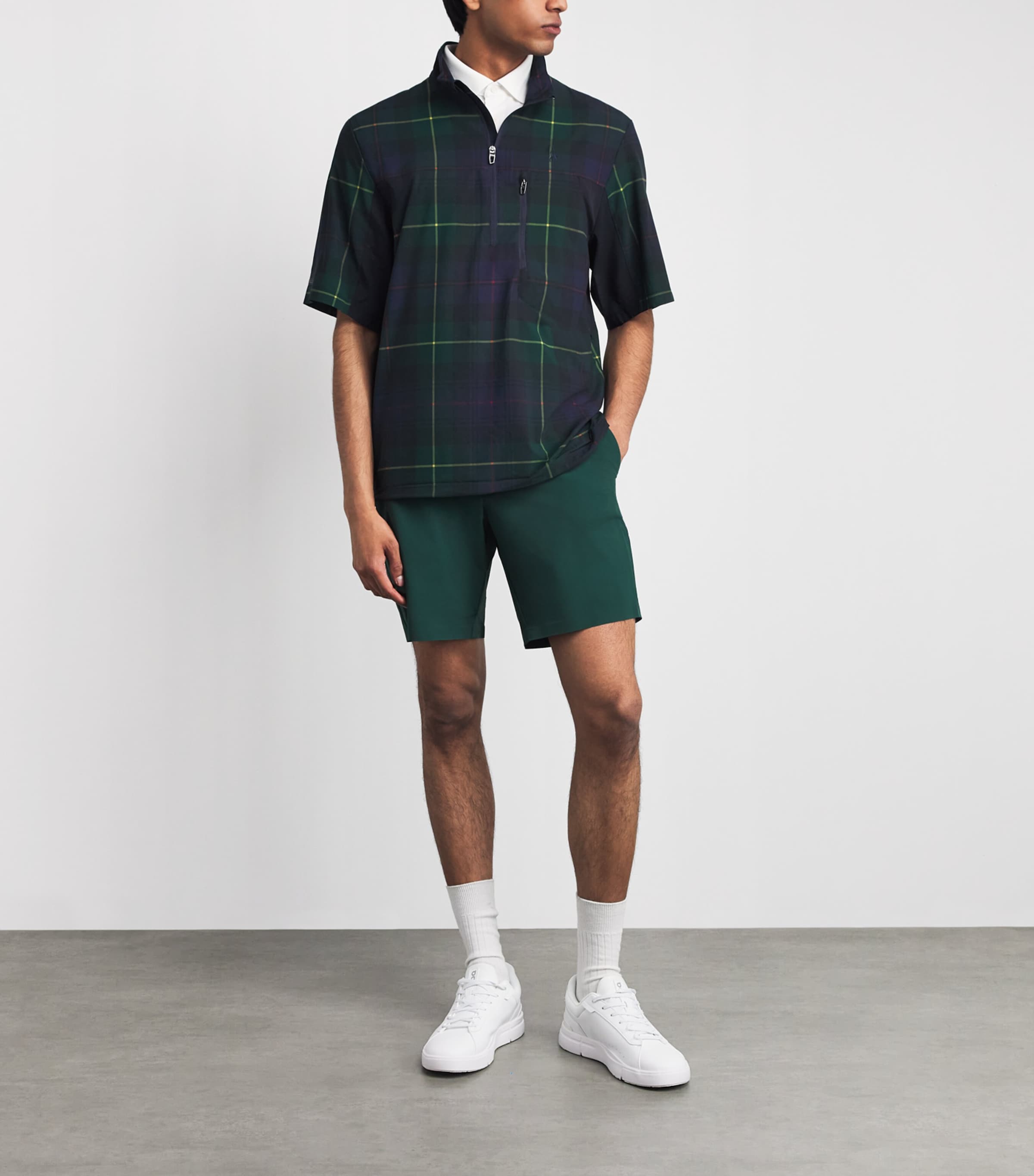 RLX Ralph Lauren Mens Half-Zip Running T-Shirt Tartan Image 2