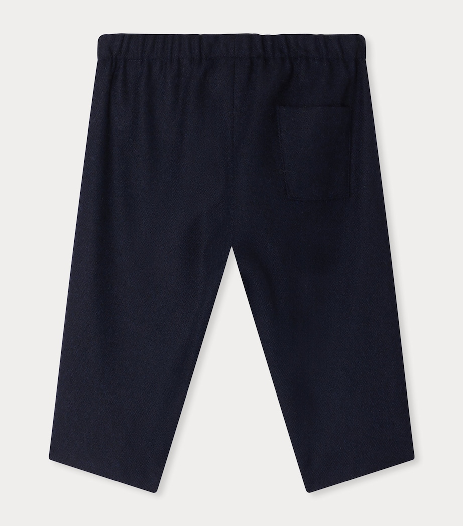 Wool-Blend Tweed Elasticated Trousers (6-18 Months) BLEU INTENSE Image 2