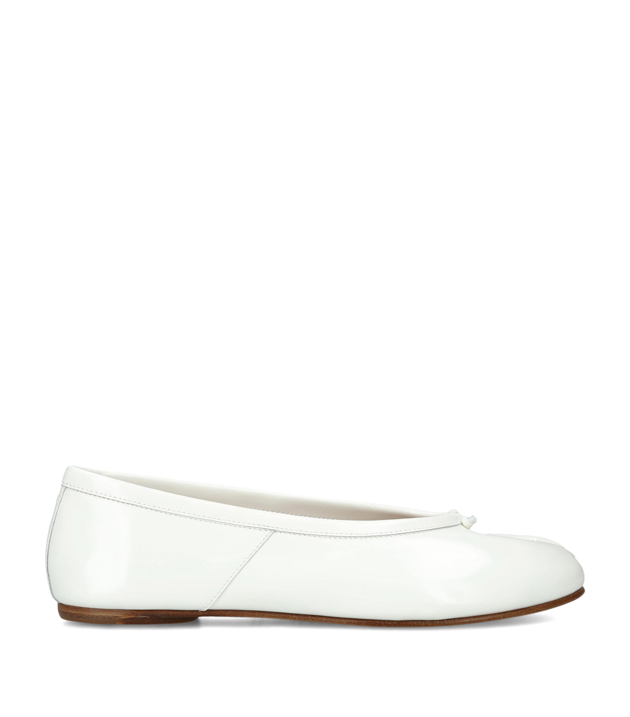 Maison Margiela Leather Tabi Ballet Flats White Image 1