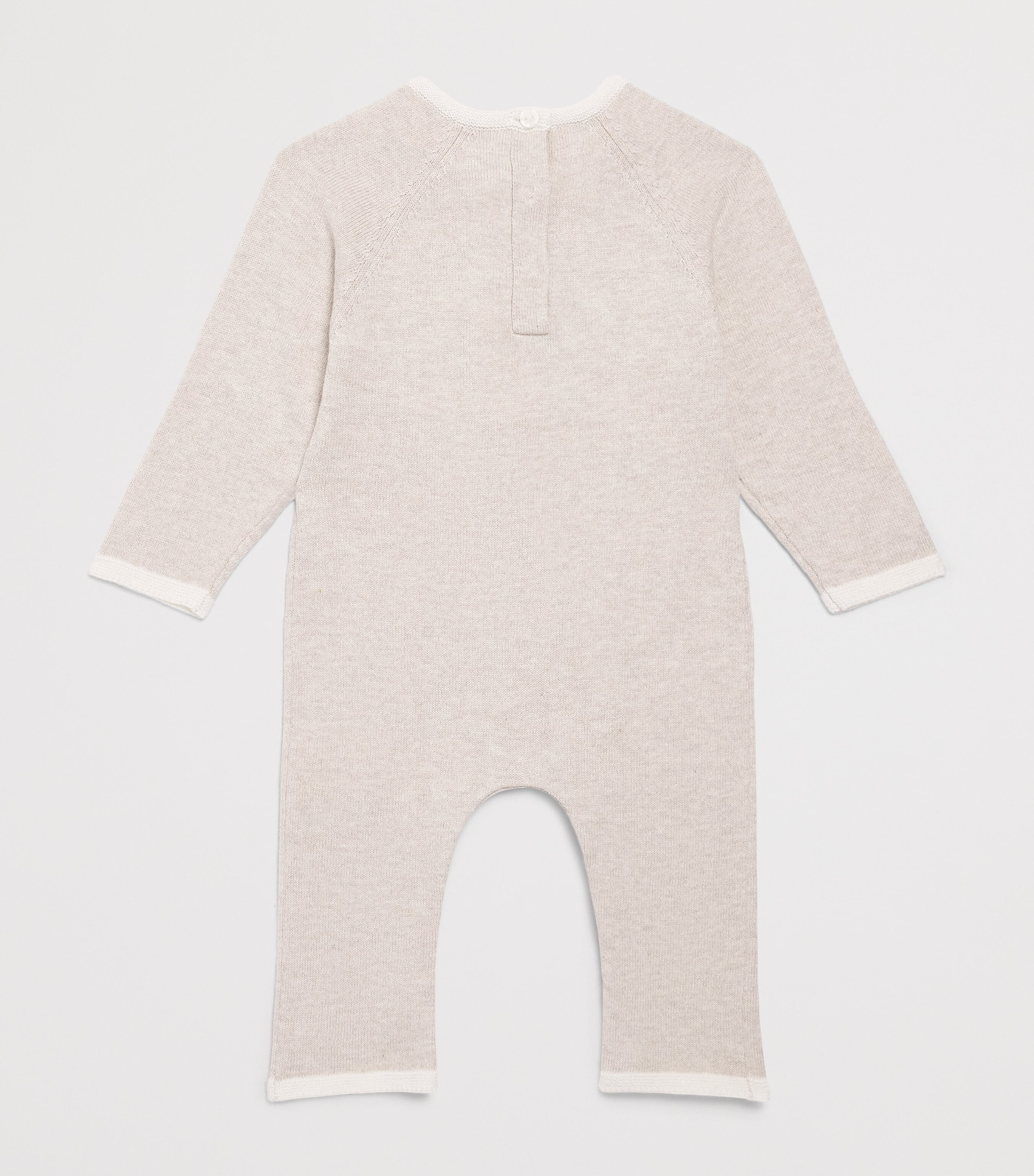 Tartine et Chocolat Cotton-Cashmere Polar Bear Playsuit (1-24 Months) Chiné Image 2