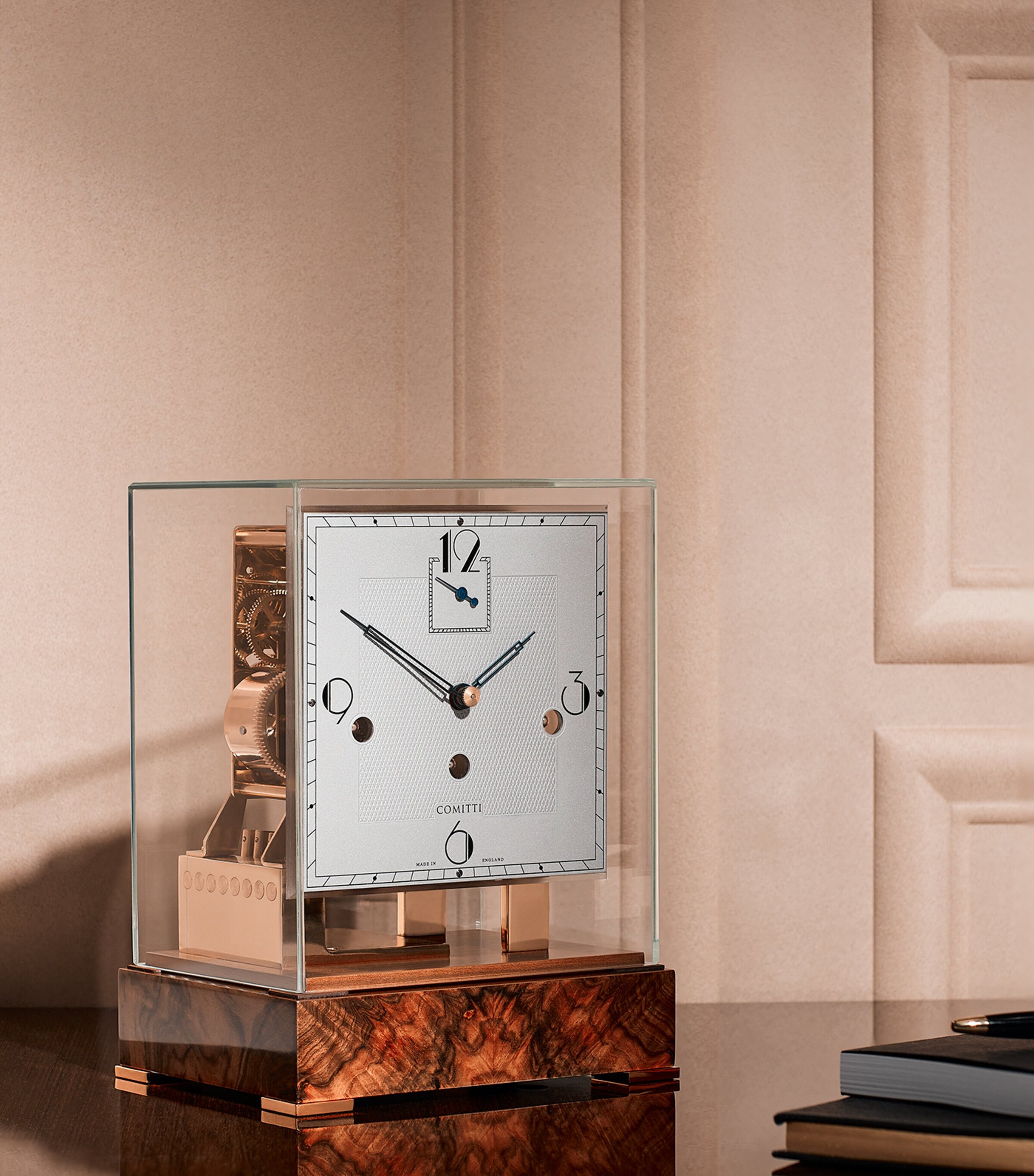 Comitti Walnut The Stratford Mantle Clock Burr Walnut Image 4