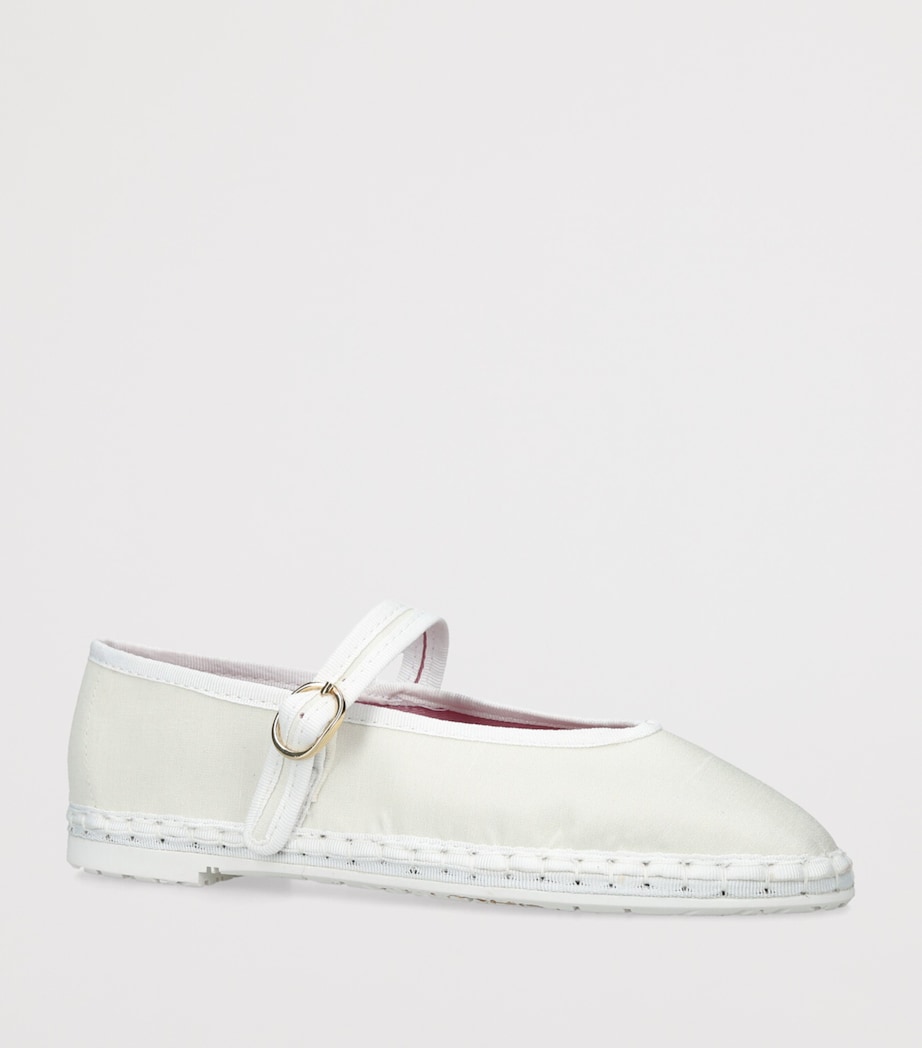 Flabelus Velvet Pierre Mary Janes White Image 3