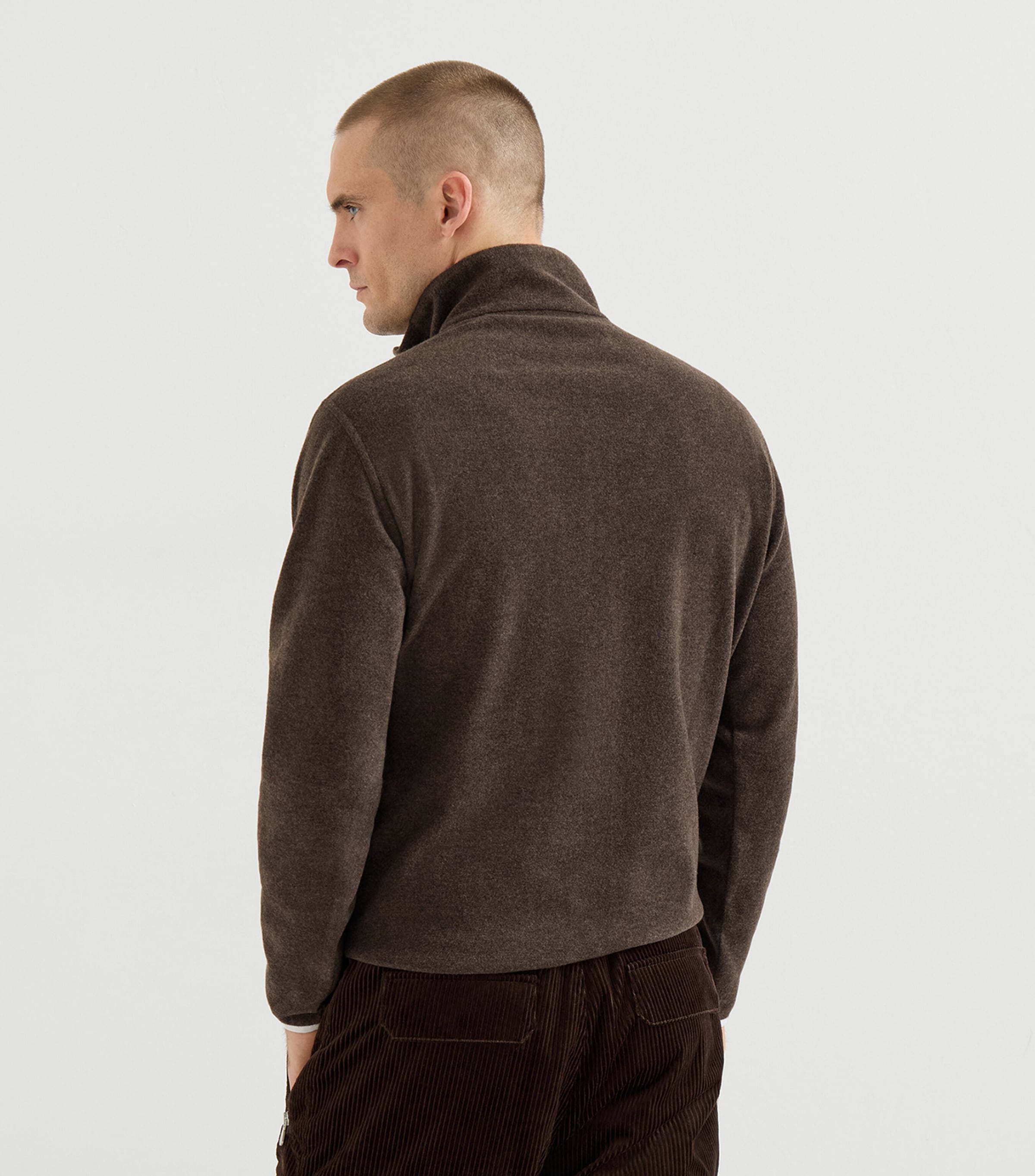 Brunello Cucinelli Mens Cashmere-Blend Quarter-Zip Sweatshirt Image 3