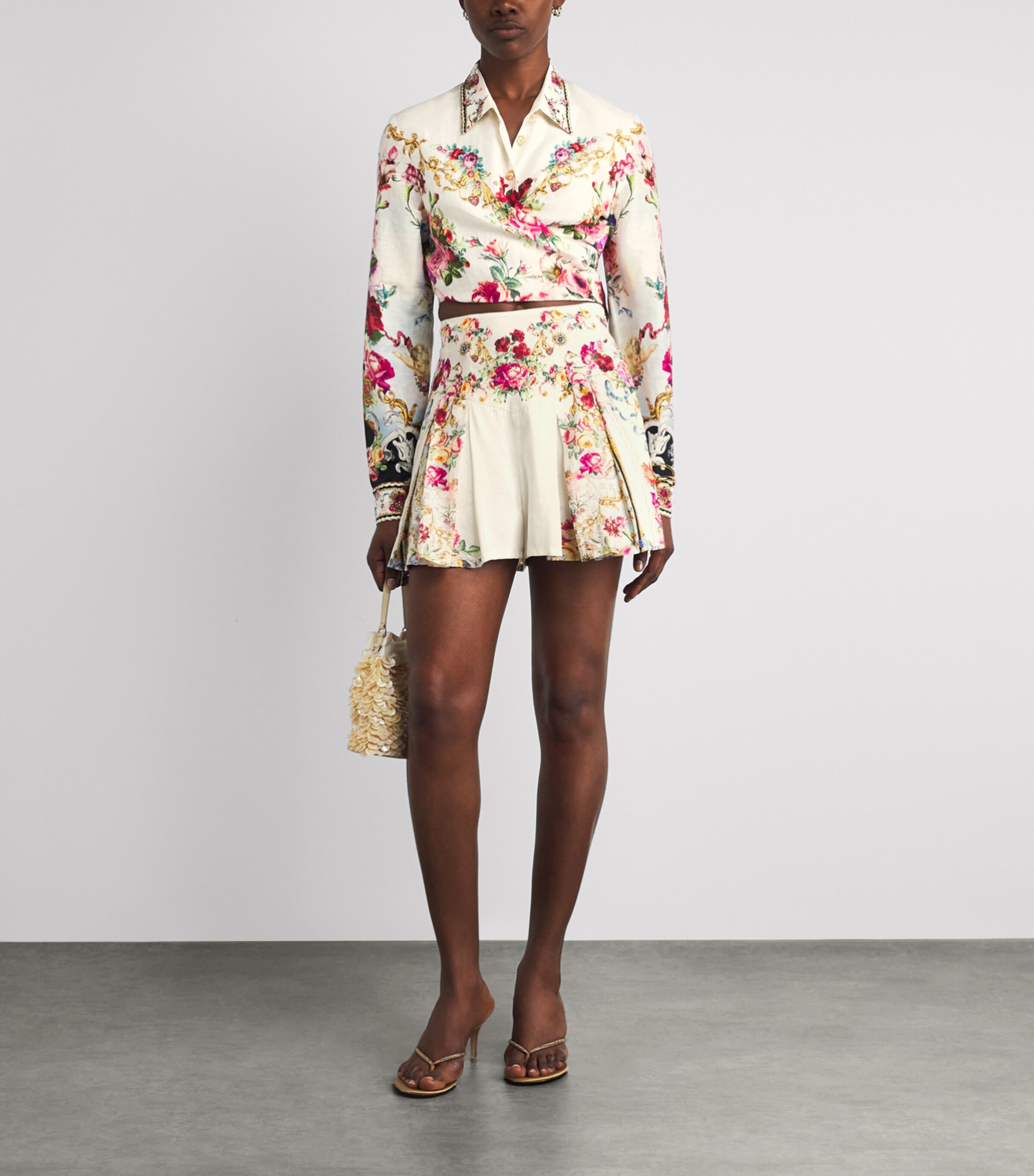 Camilla Womens Linen-Silk Embellished Shorts Torero Libertine Image 2