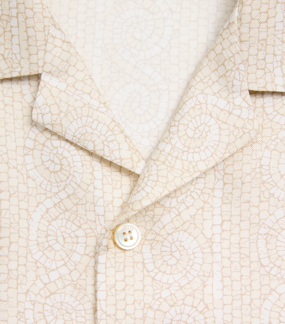 Versace Kids Silk Twill Greca Mosaic Shirt (4-14 Years) Image 3