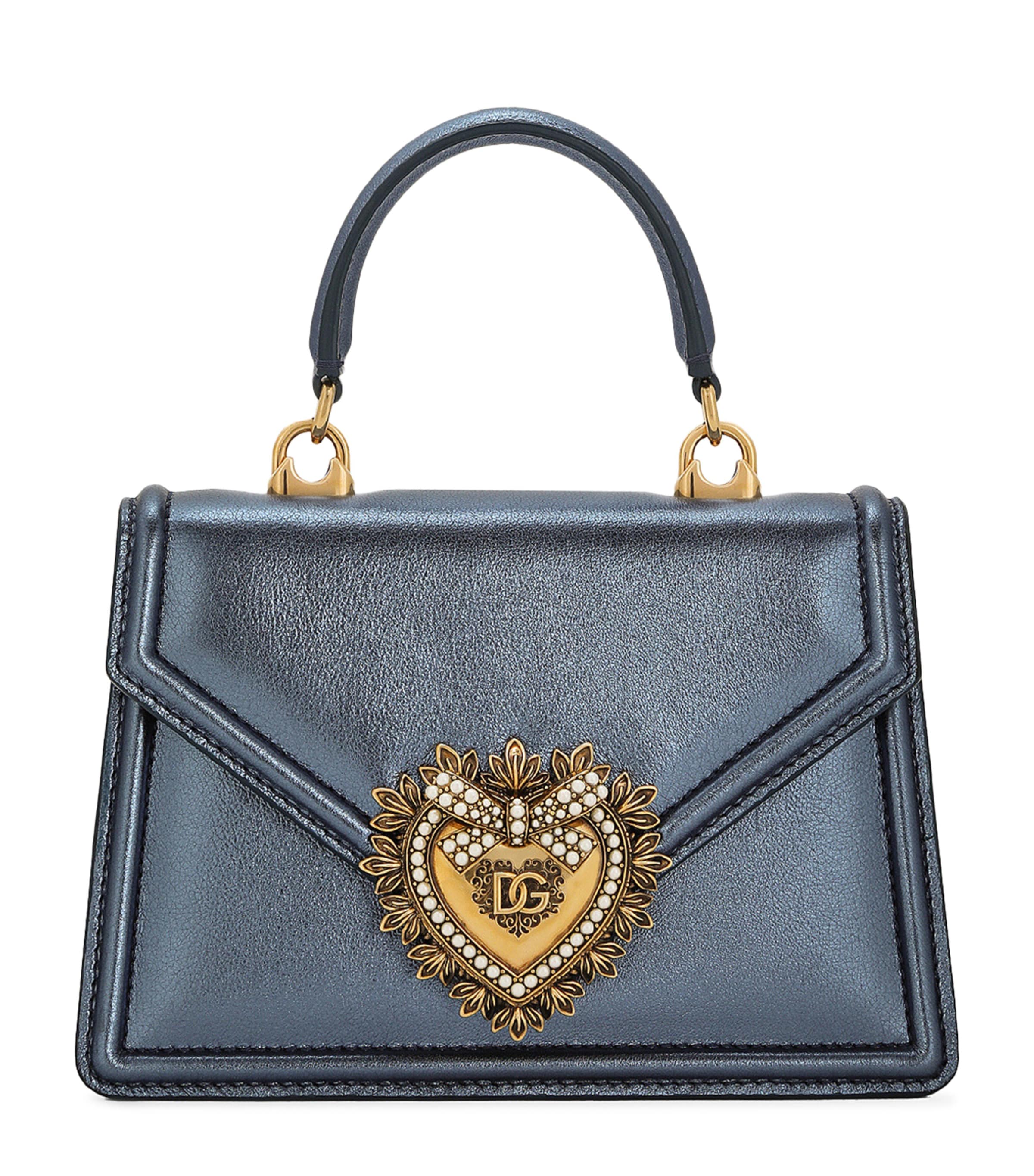DOLCE & GABBANA SMALL LEATHER DEVOTION TOP-HANDLE BAG