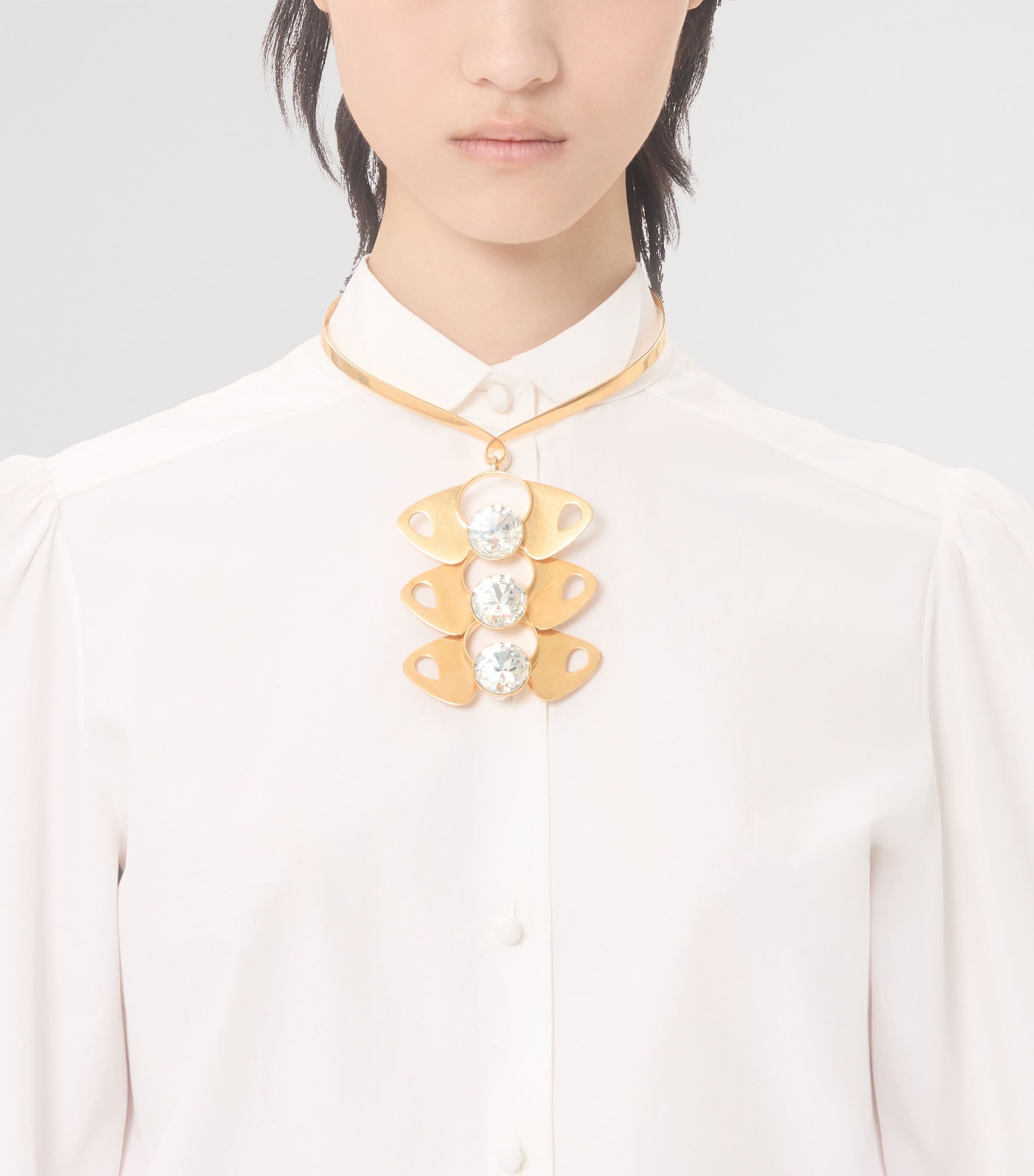 Valentino Womens Cotton Scalloped-Cuff Shirt Image 7