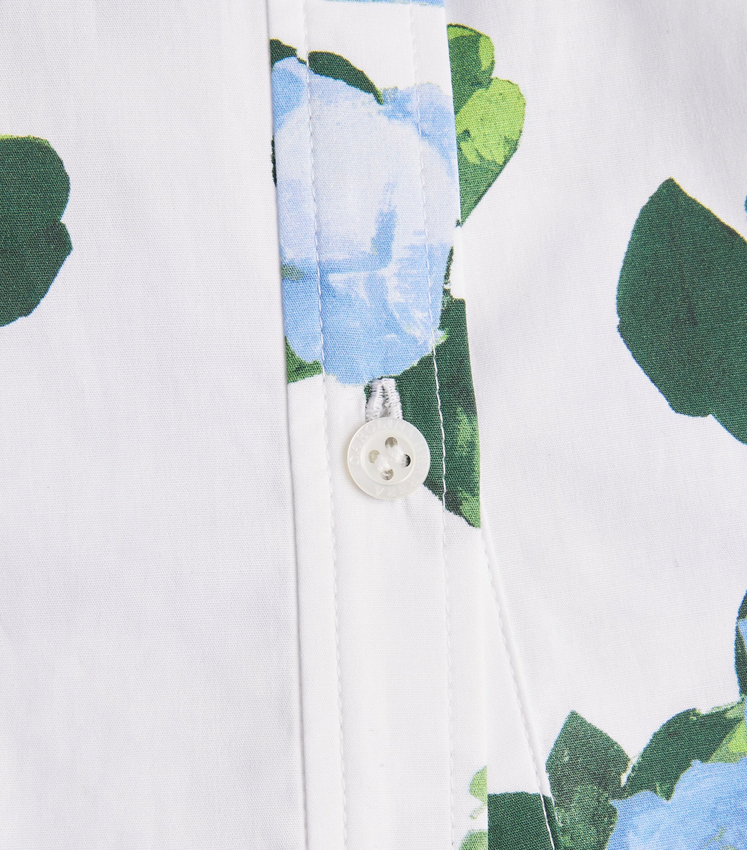 Carolina Herrera Womens Rose Print Ruffle-Sleeve Shirt White Multi Image 6